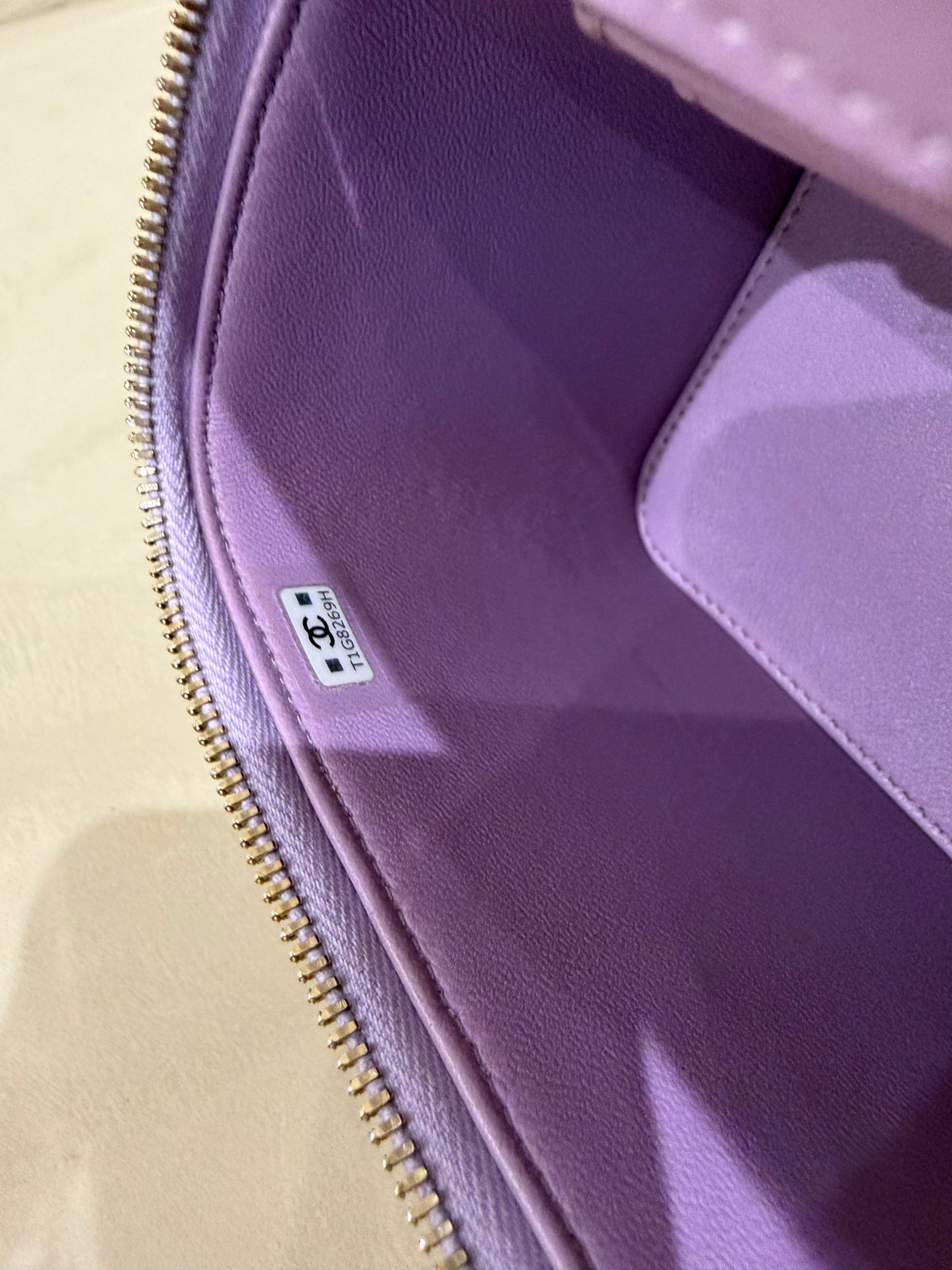 Chanel Purple heart vanity bag
