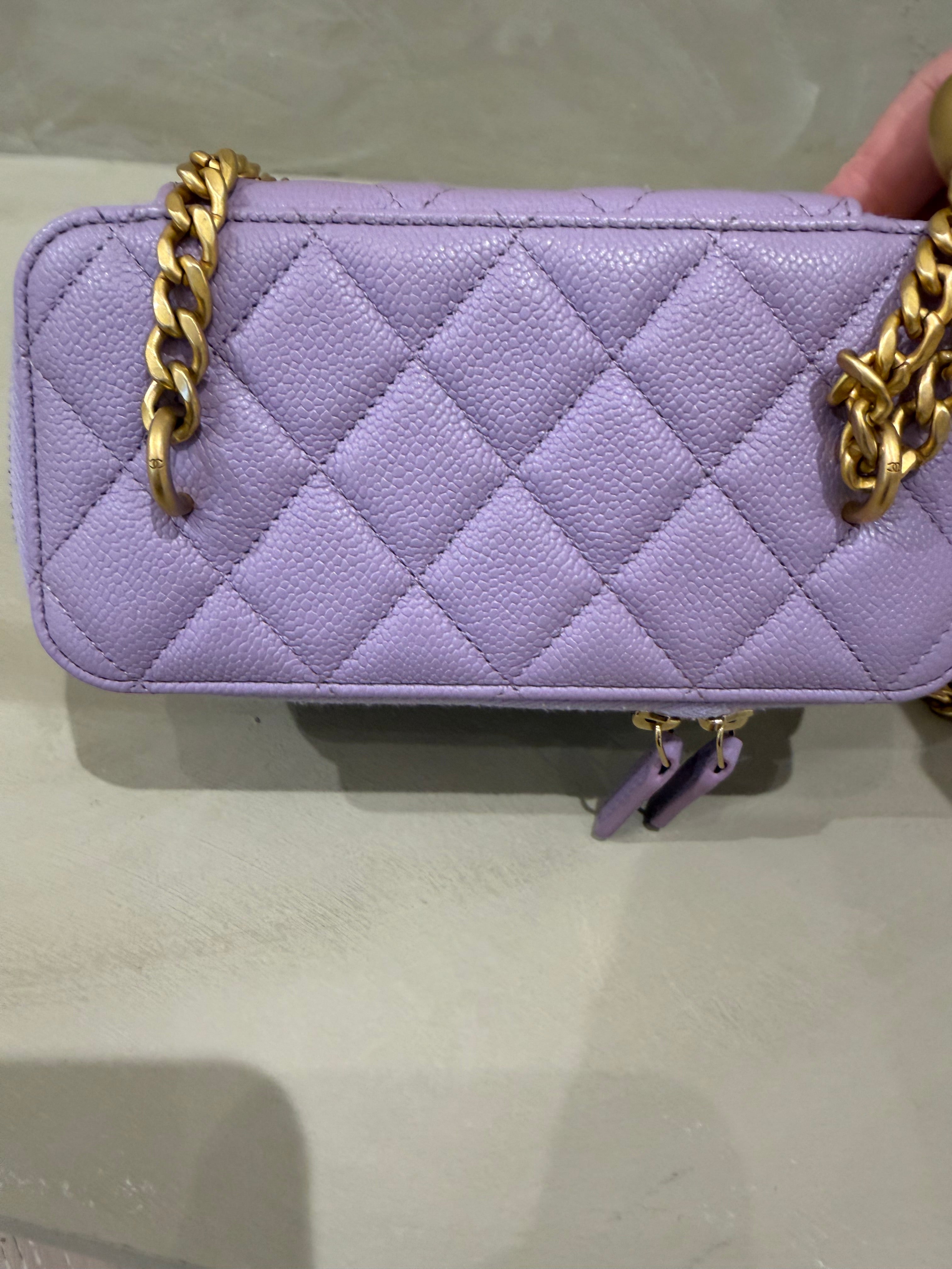 Chanel Purple heart vanity bag
