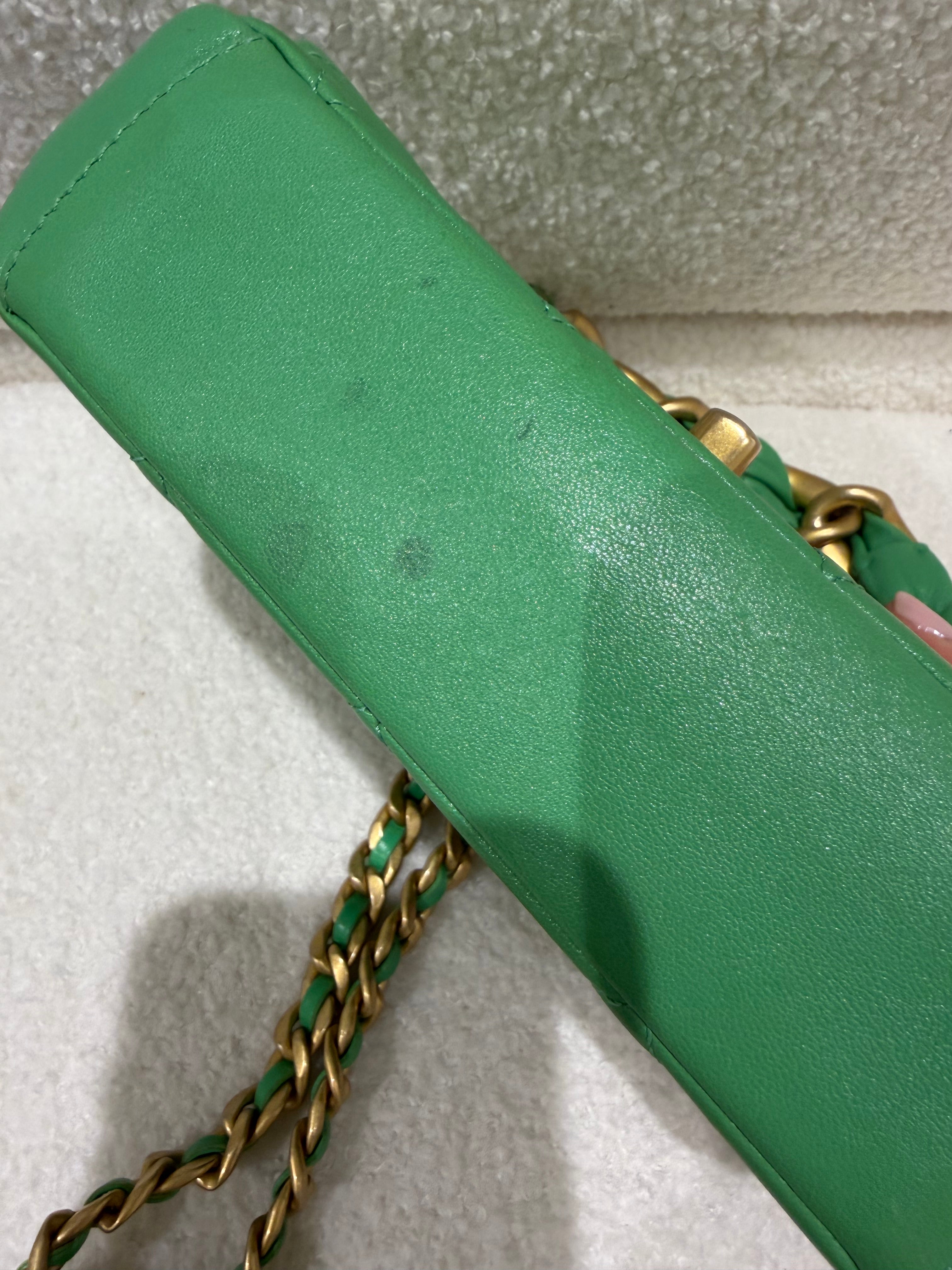 Chanel Small 'Chain Is More' Flap Bag | Green | Antique Gold Hardware