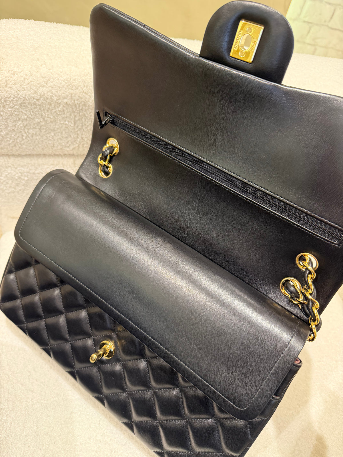 Chanel Jumbo Classic Flap Black Lambskin Gold Hardware | Series 20