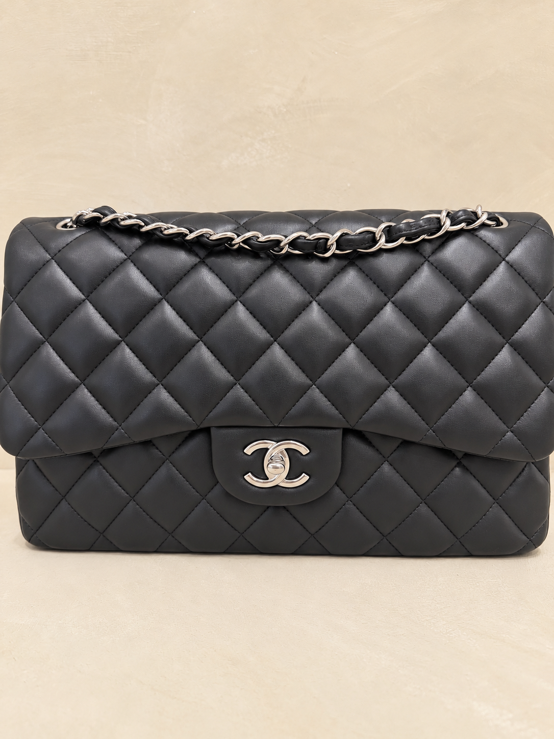 Chanel Jumbo Classic Flap – Black Lambskin | Silver Hardware | Series 19