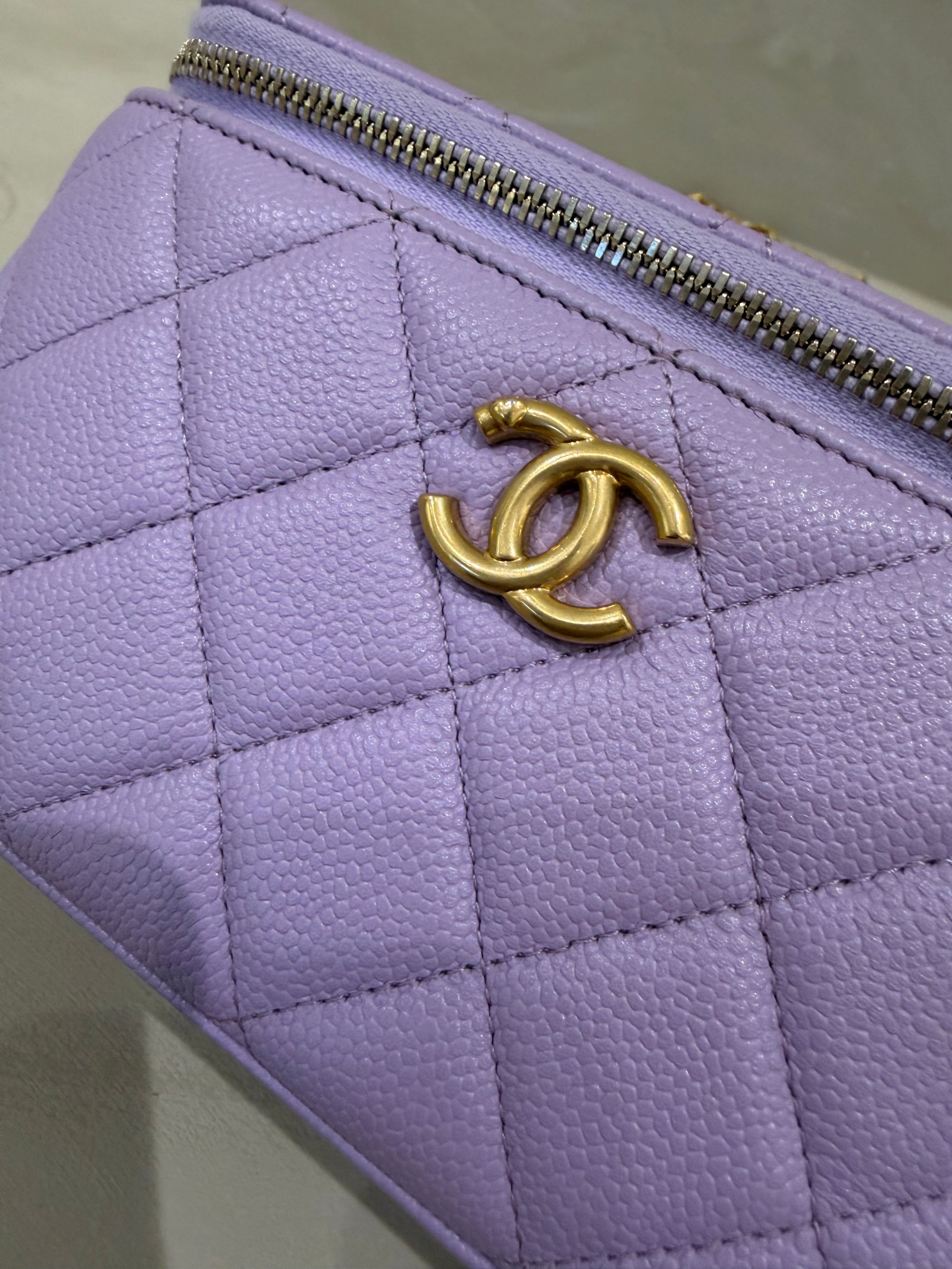 Chanel Purple heart vanity bag