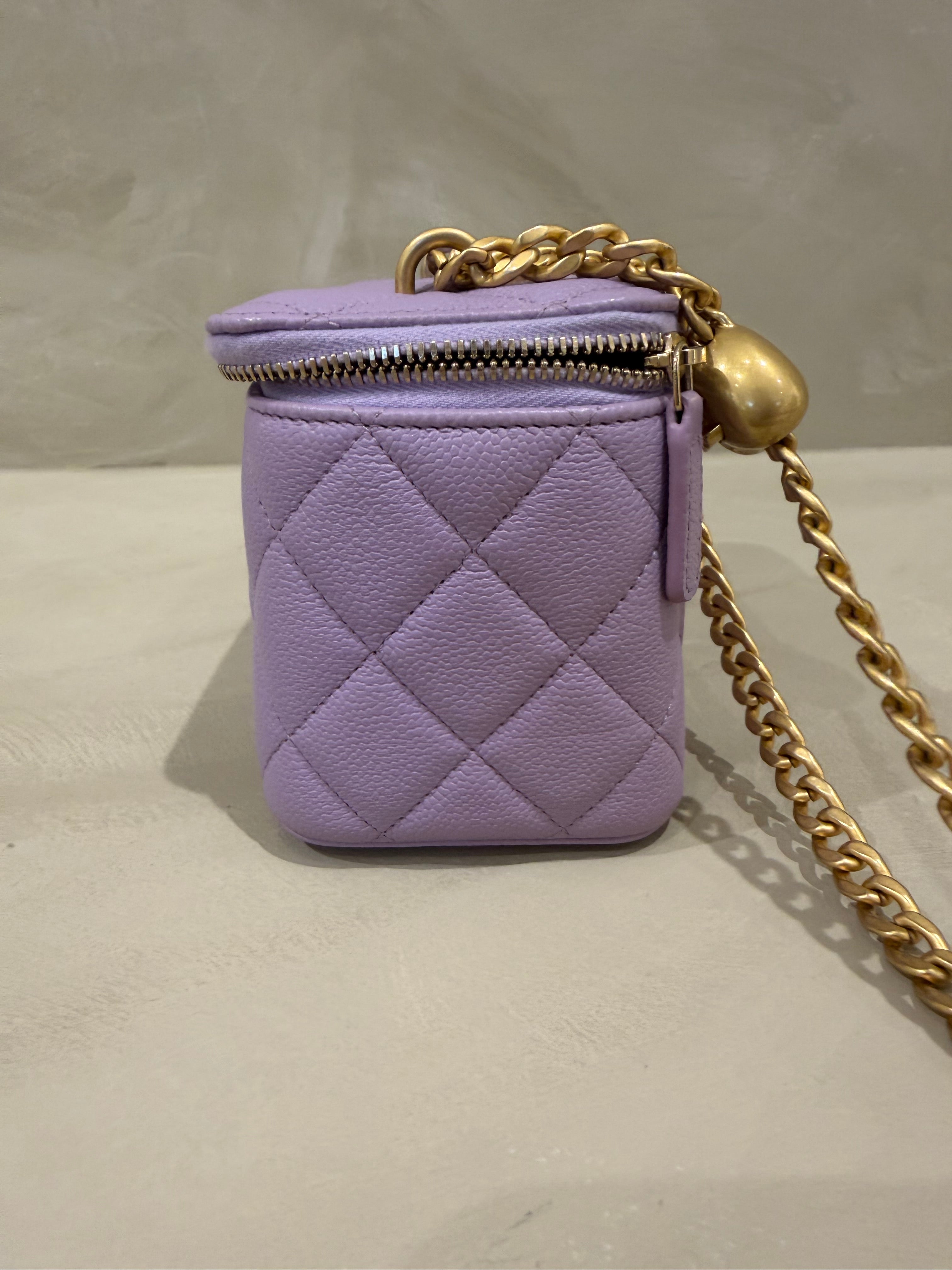 Chanel Purple heart vanity bag
