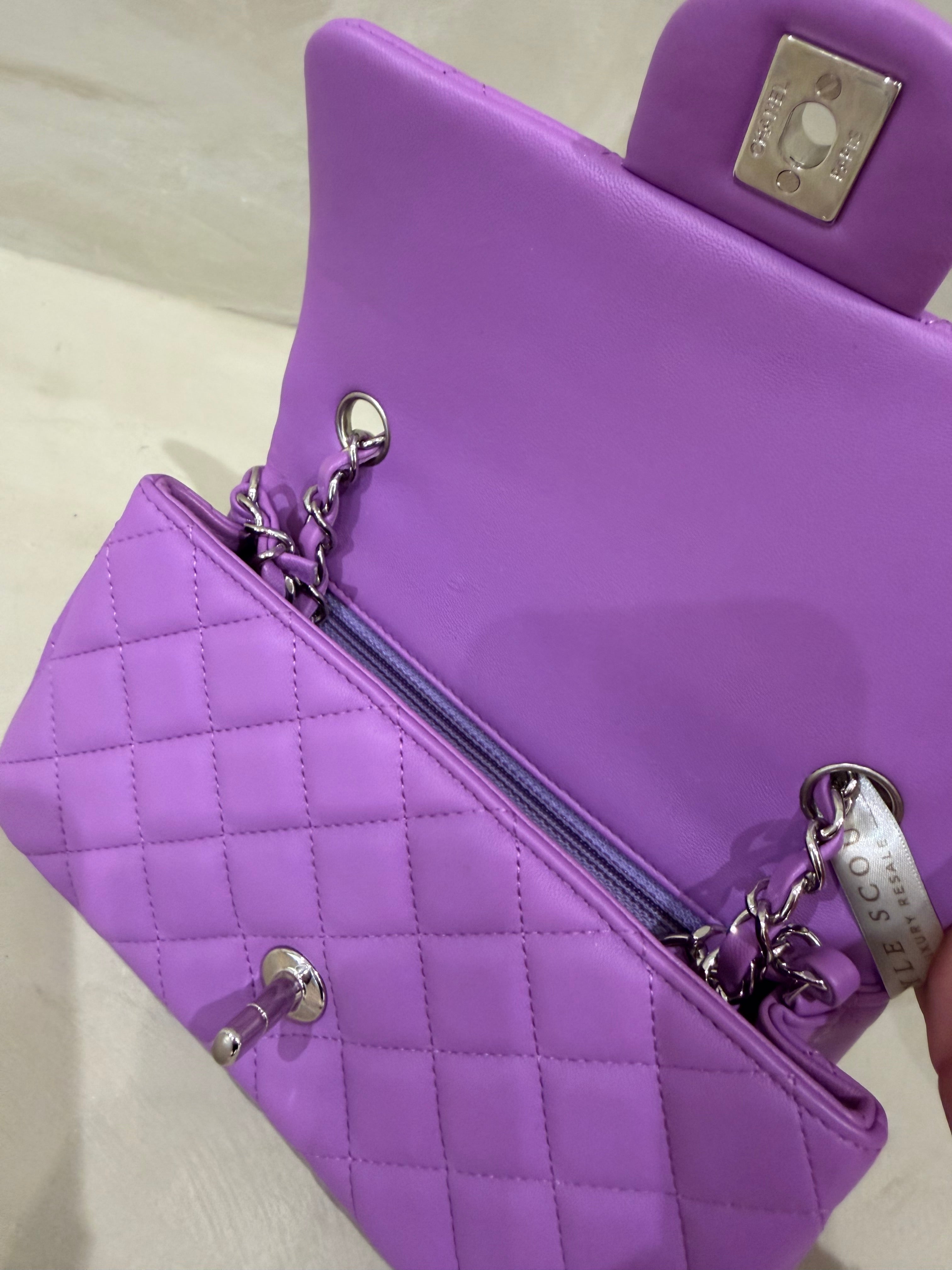 Chanel Mini Rectangle Classic Flap | Silver Hardware | Excellent