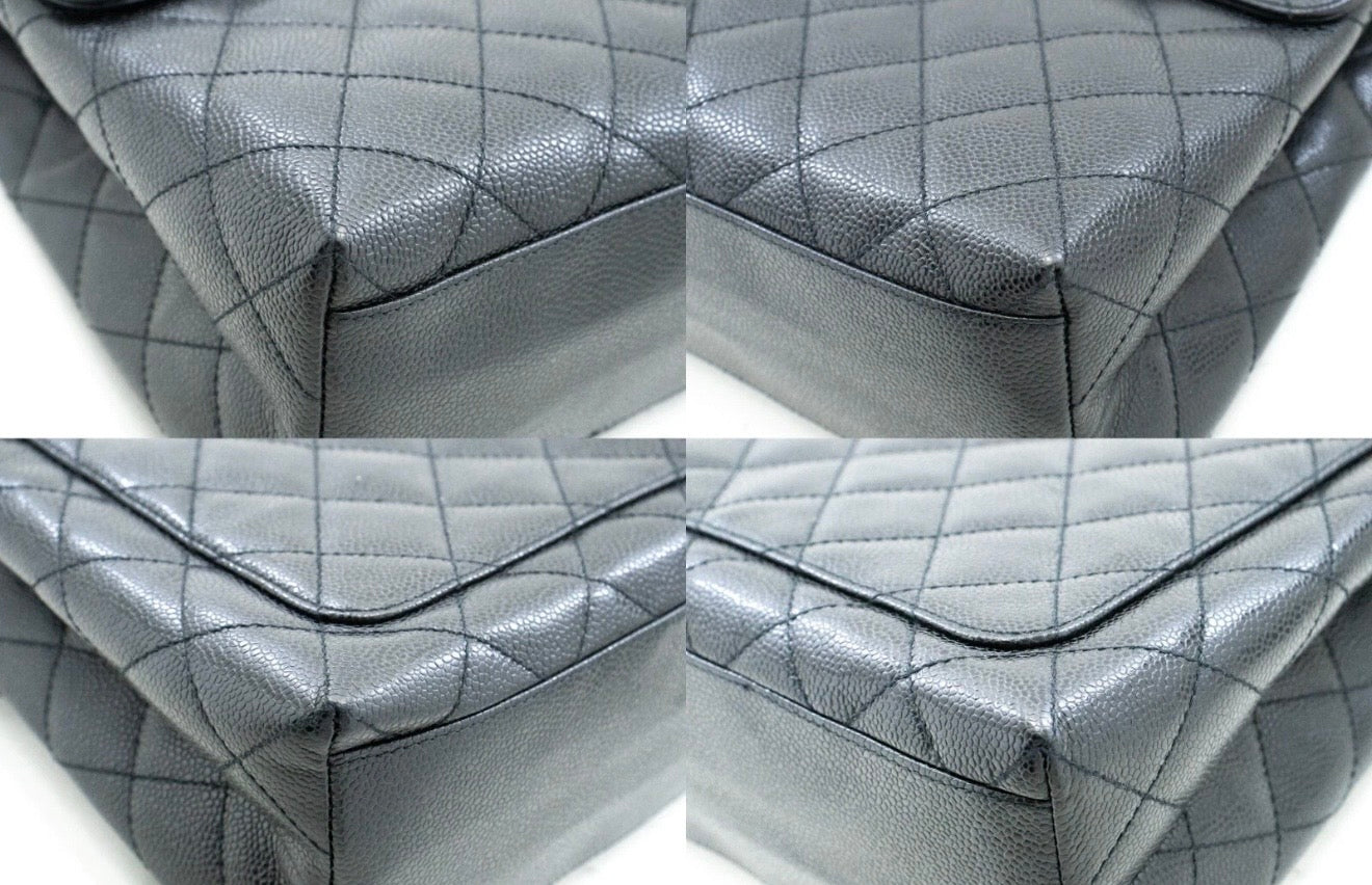 Chanel Vintage Kelly Caviar Leather Top Handle Bag