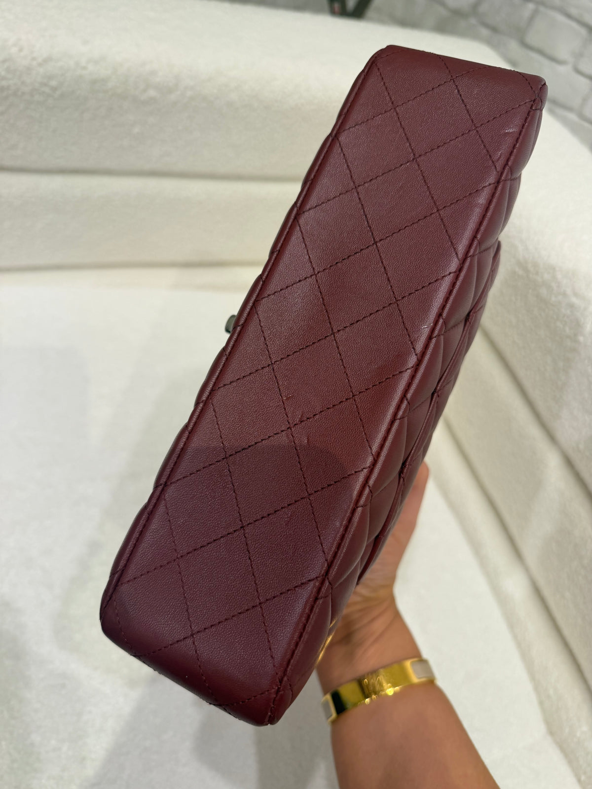 Chanel Classic Flap | Medium | Burgundy Lambskin | Silver Hardware | Excellent
