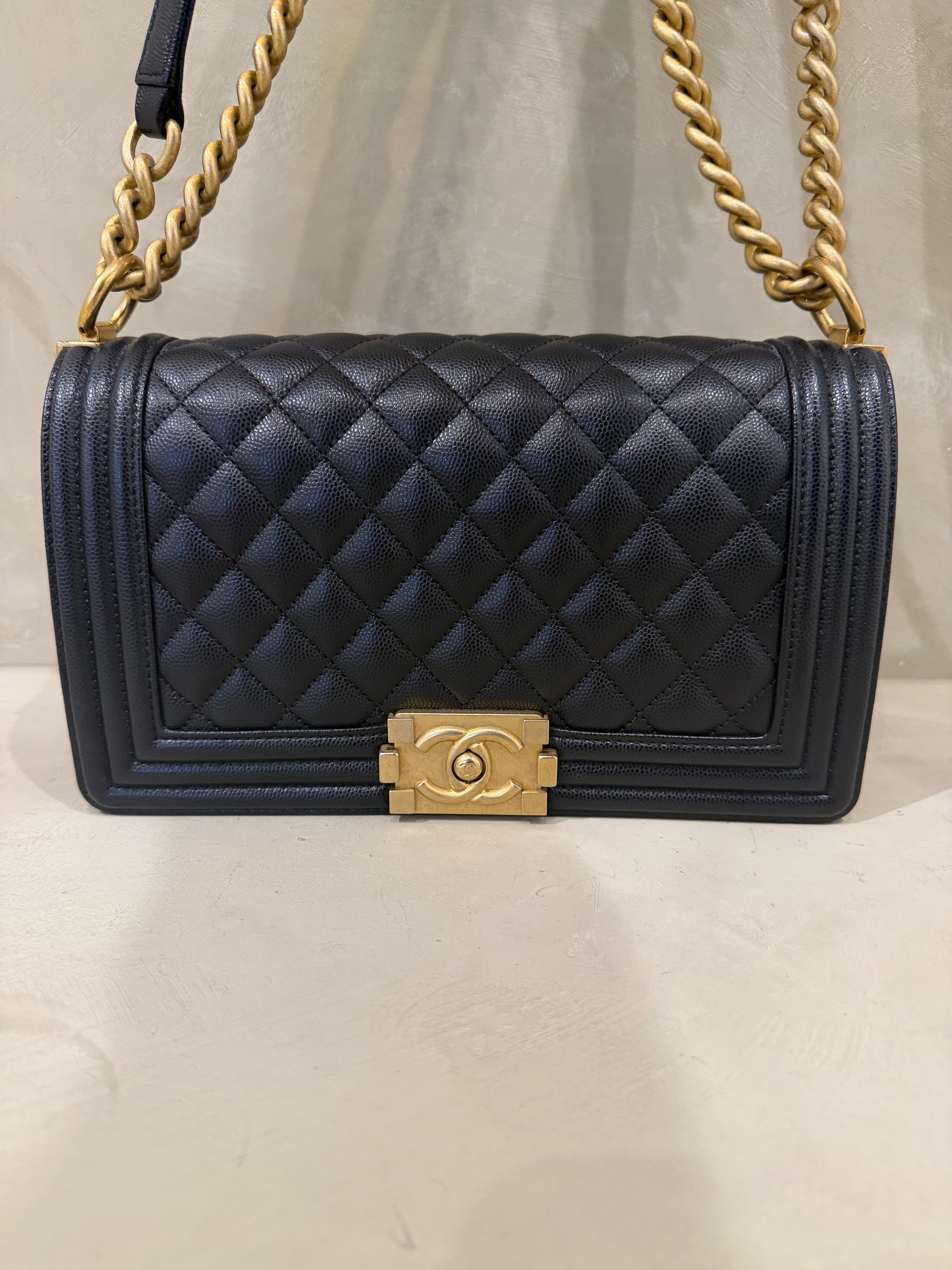 Chanel Boy Bag Medium | Caviar | Gold Hardware | Microchipped | Pristine