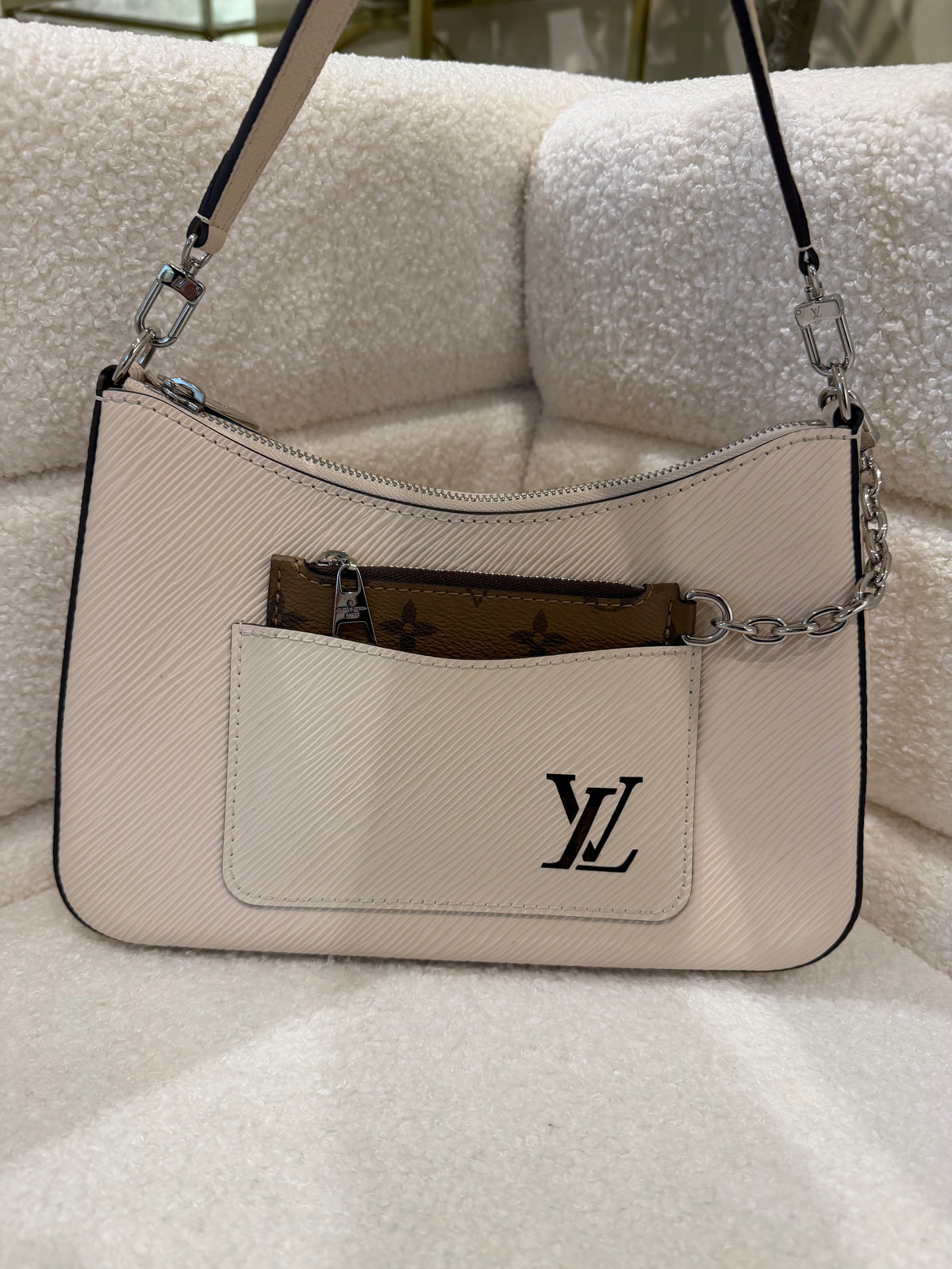 Louis Vuitton Marelle Bag Quartz White Epi Leather | Pre-Loved