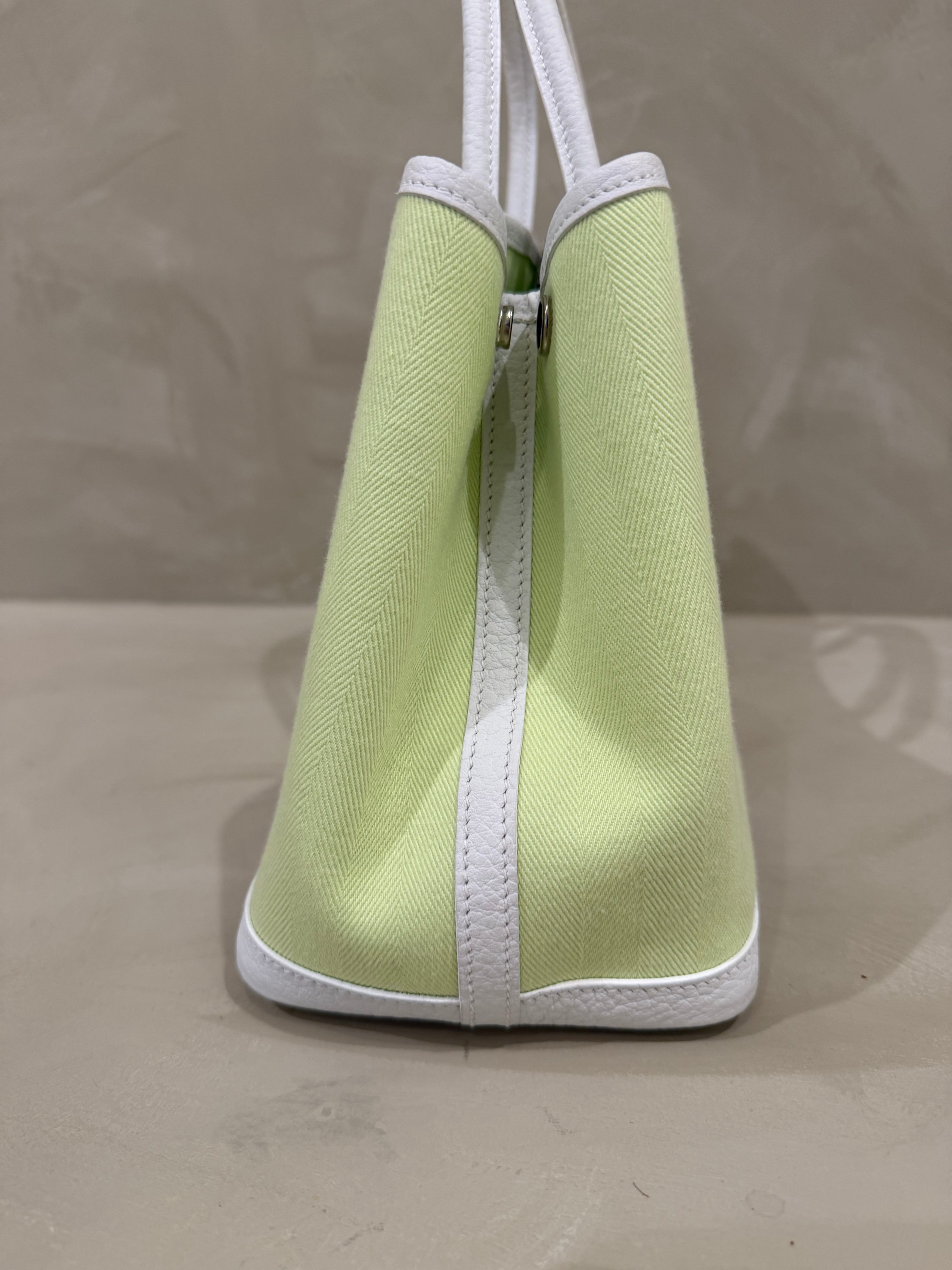 Hermès Garden Party Jaune Borgeon/White Canvas and Leather — Pre-Owned