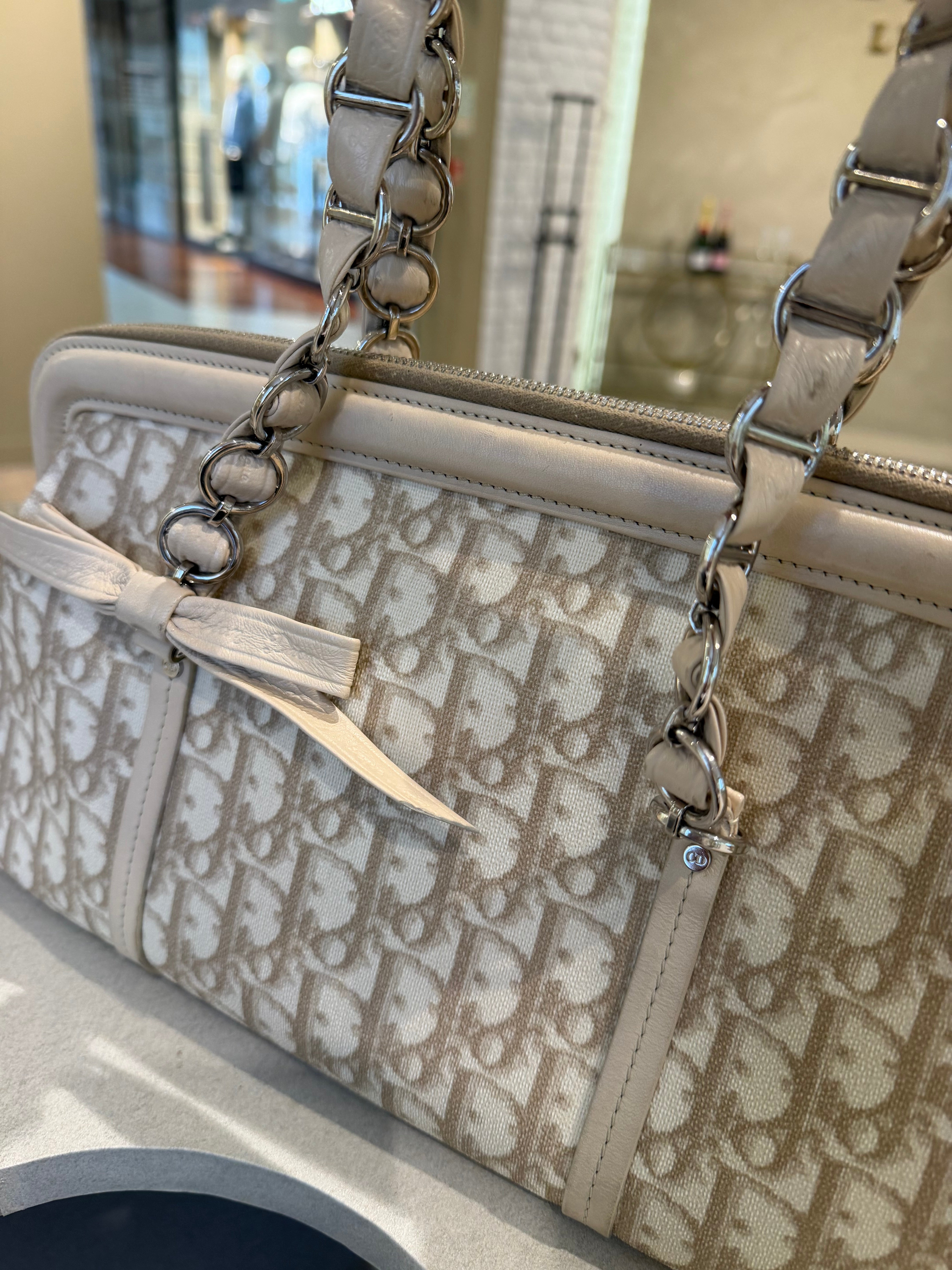 Dior Y2K Romantique Trotter Shoulder Bag – Beige Monogram Canvas & Leather(reserved)