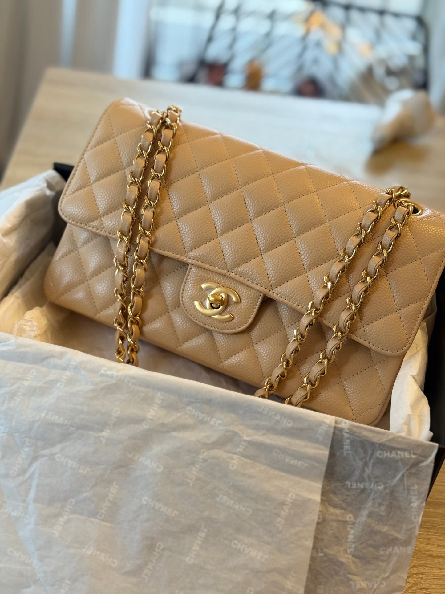 Chanel medium Beige Classic Flap