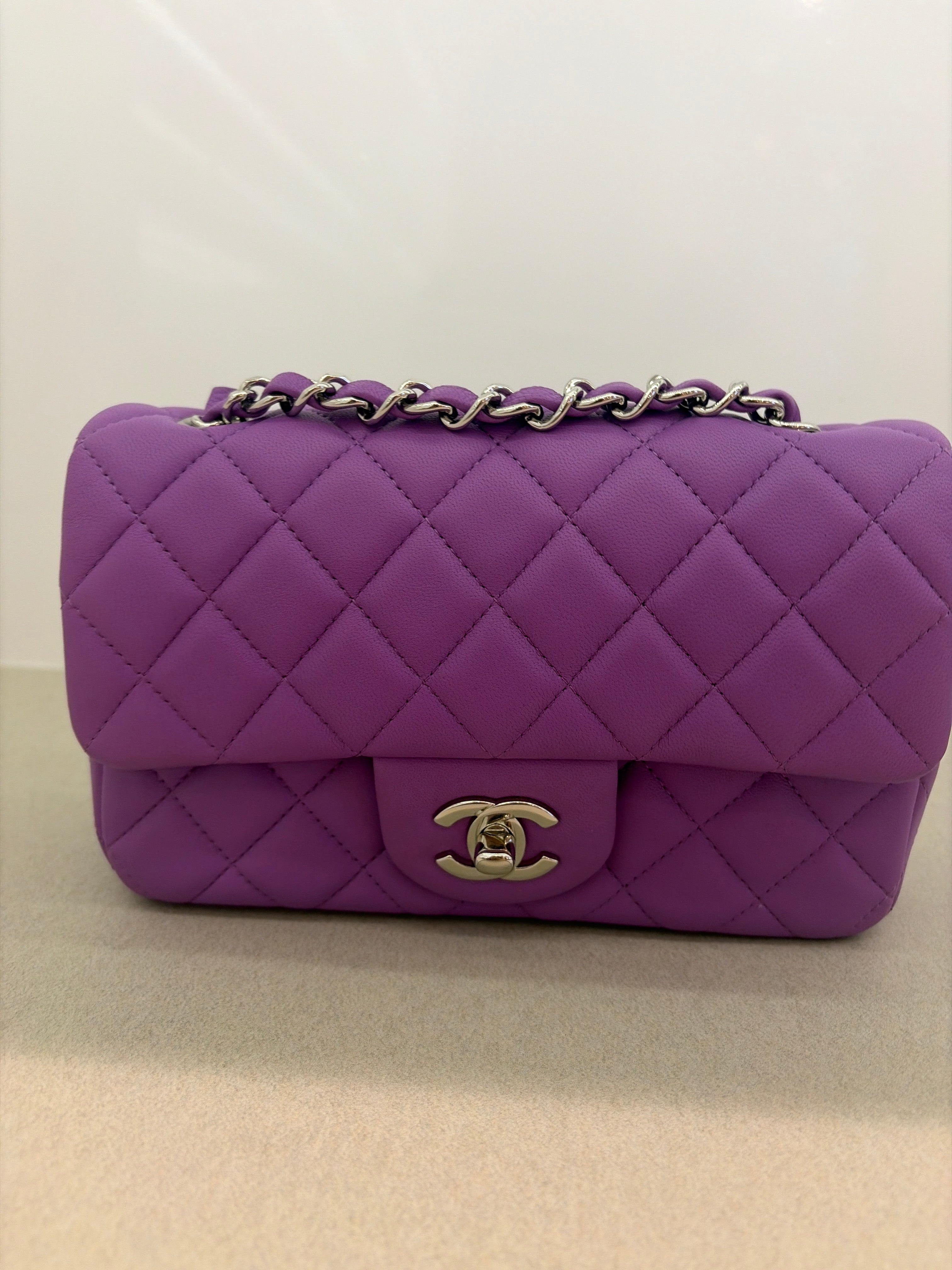 Chanel Mini Rectangle Classic Flap | Silver Hardware | Excellent