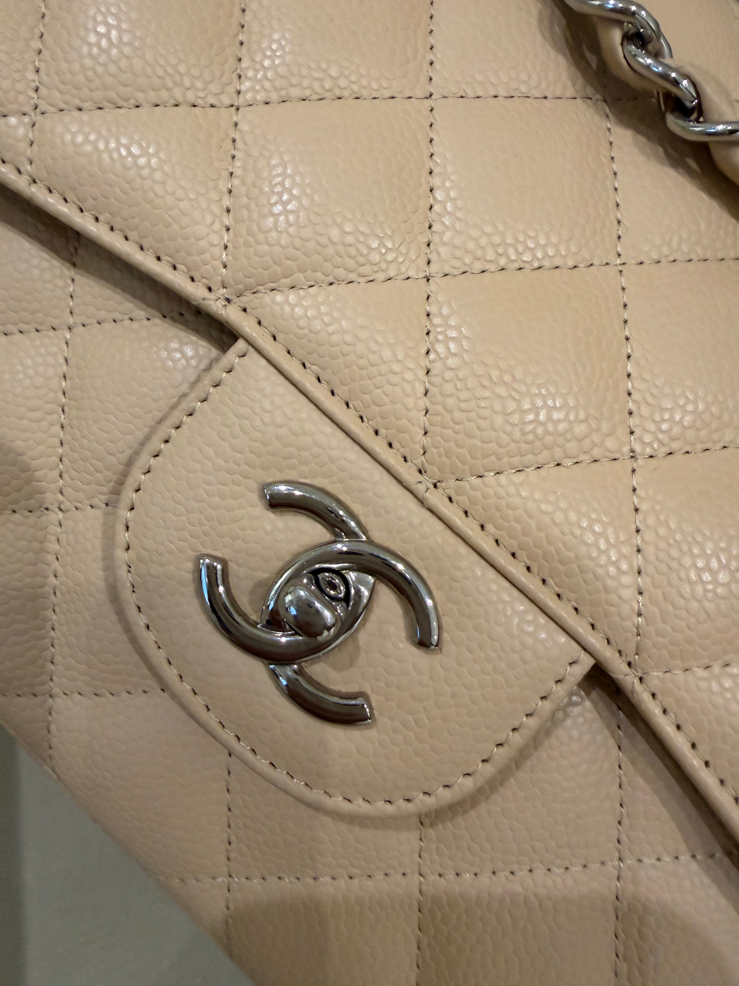 Chanel Classic Flap Jumbo Caviar Beige
