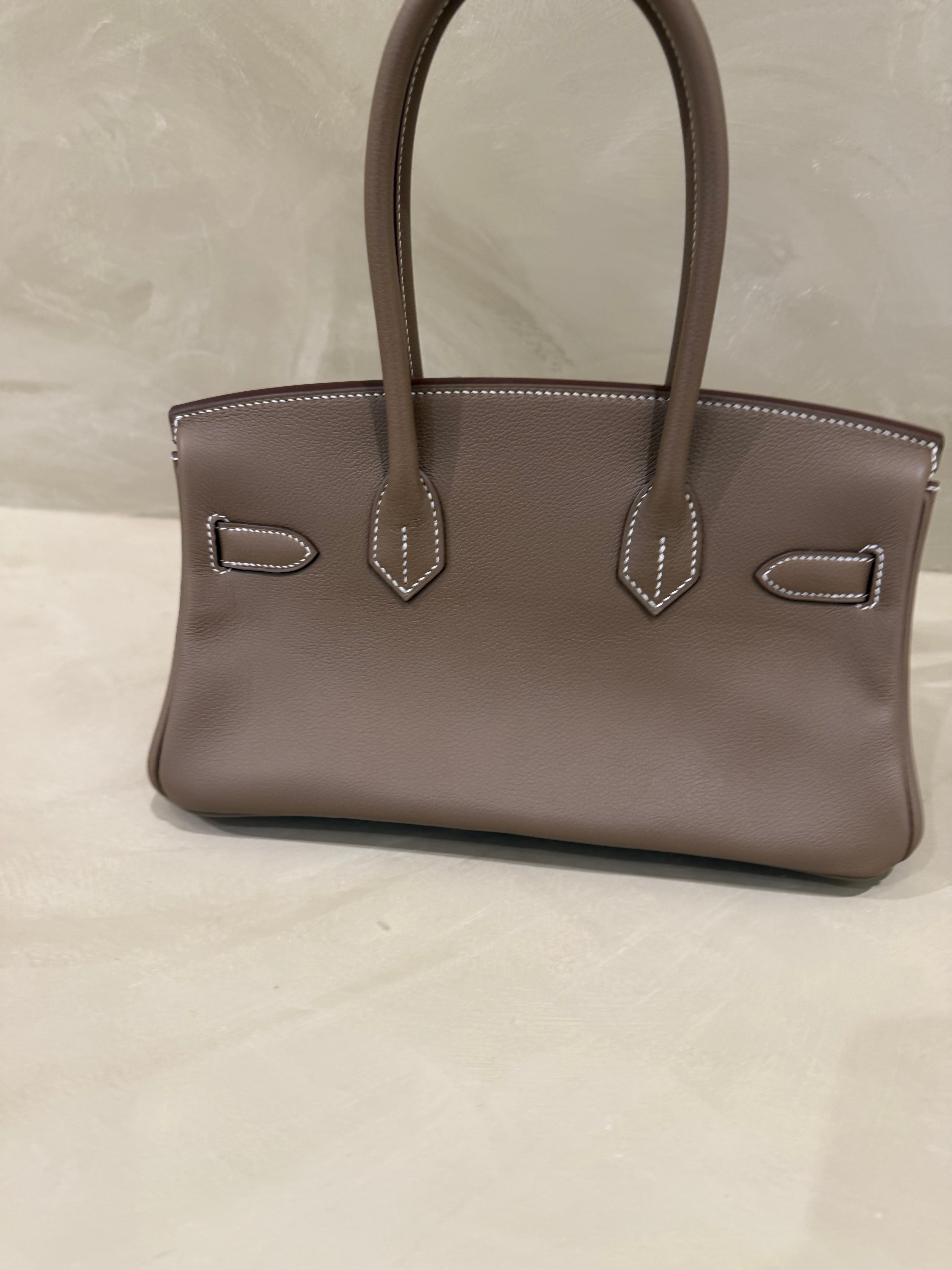 Hermes shoulder Birkin Etoupe