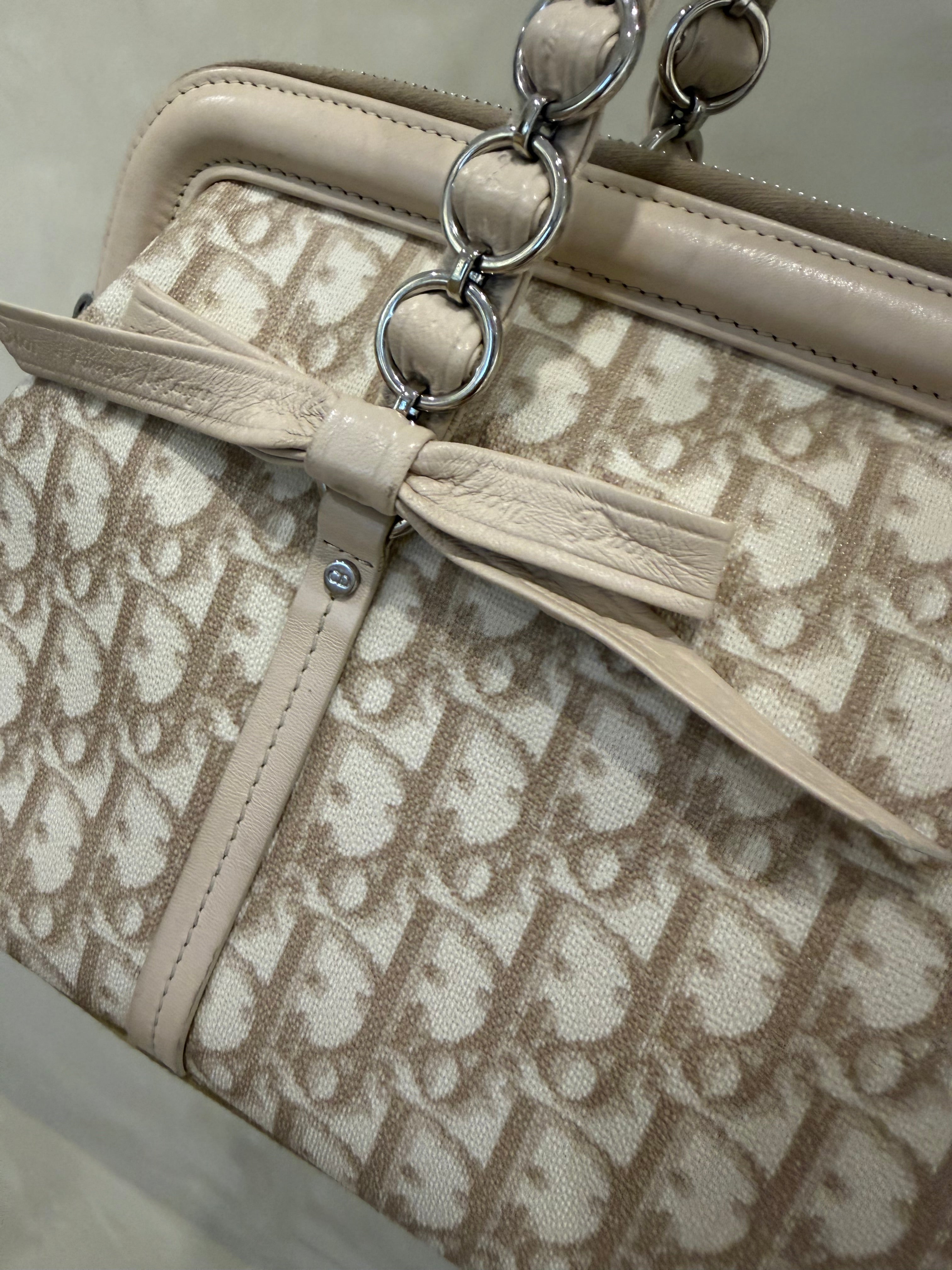 Dior Y2K Romantique Trotter Shoulder Bag – Beige Monogram Canvas & Leather(reserved)