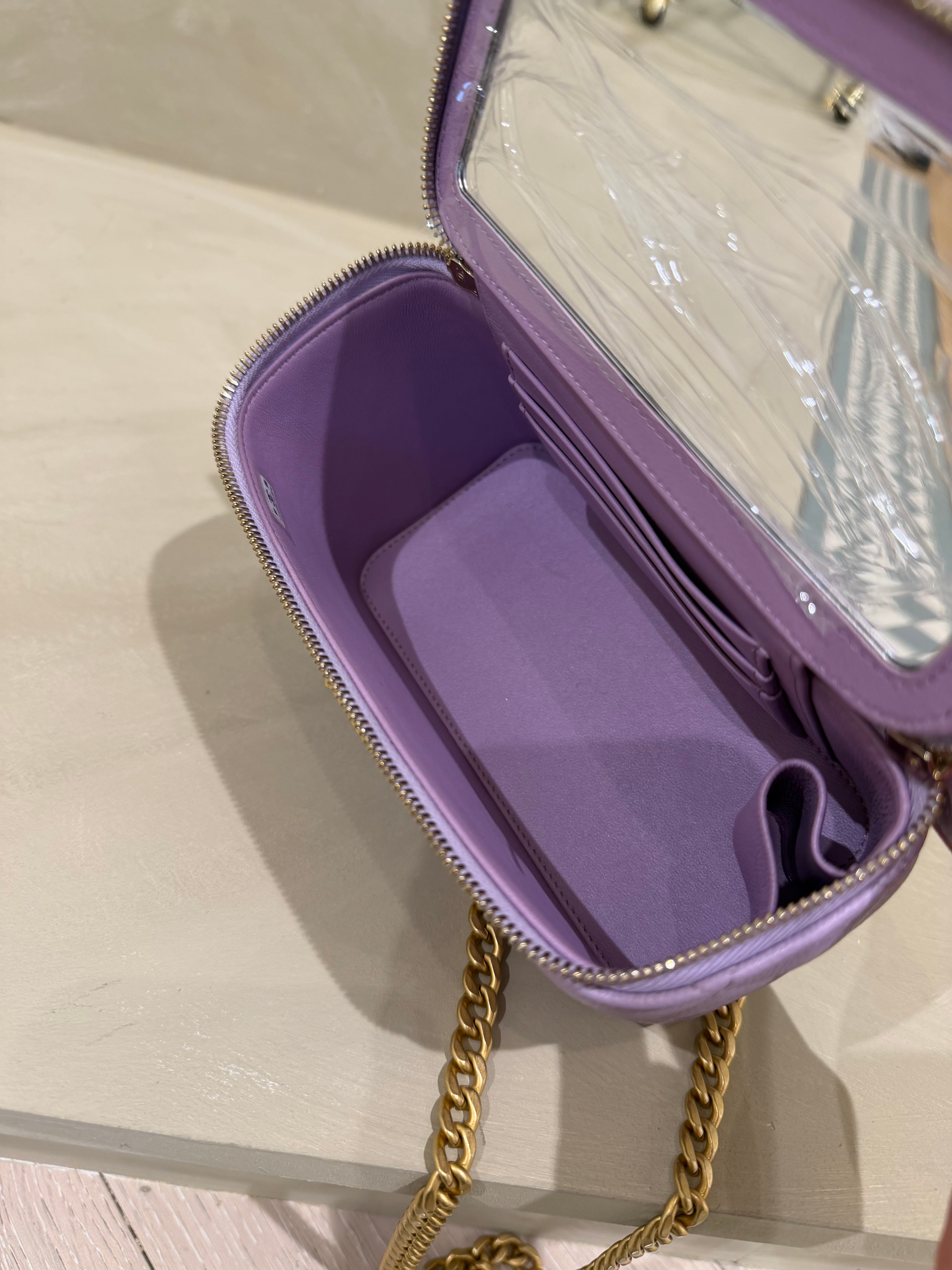 Chanel Purple heart vanity bag