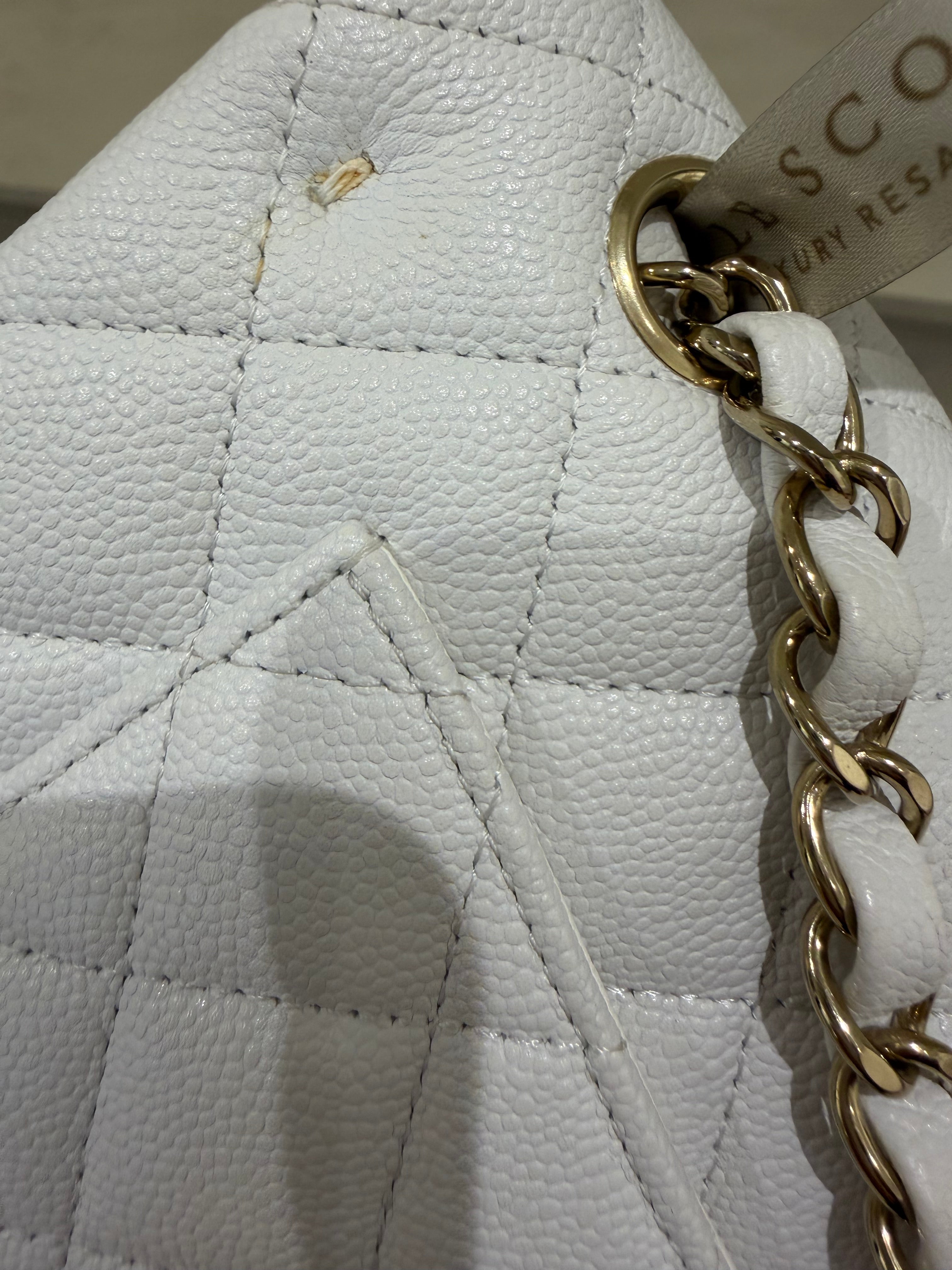 Chanel Small Caviar Classic Flap white