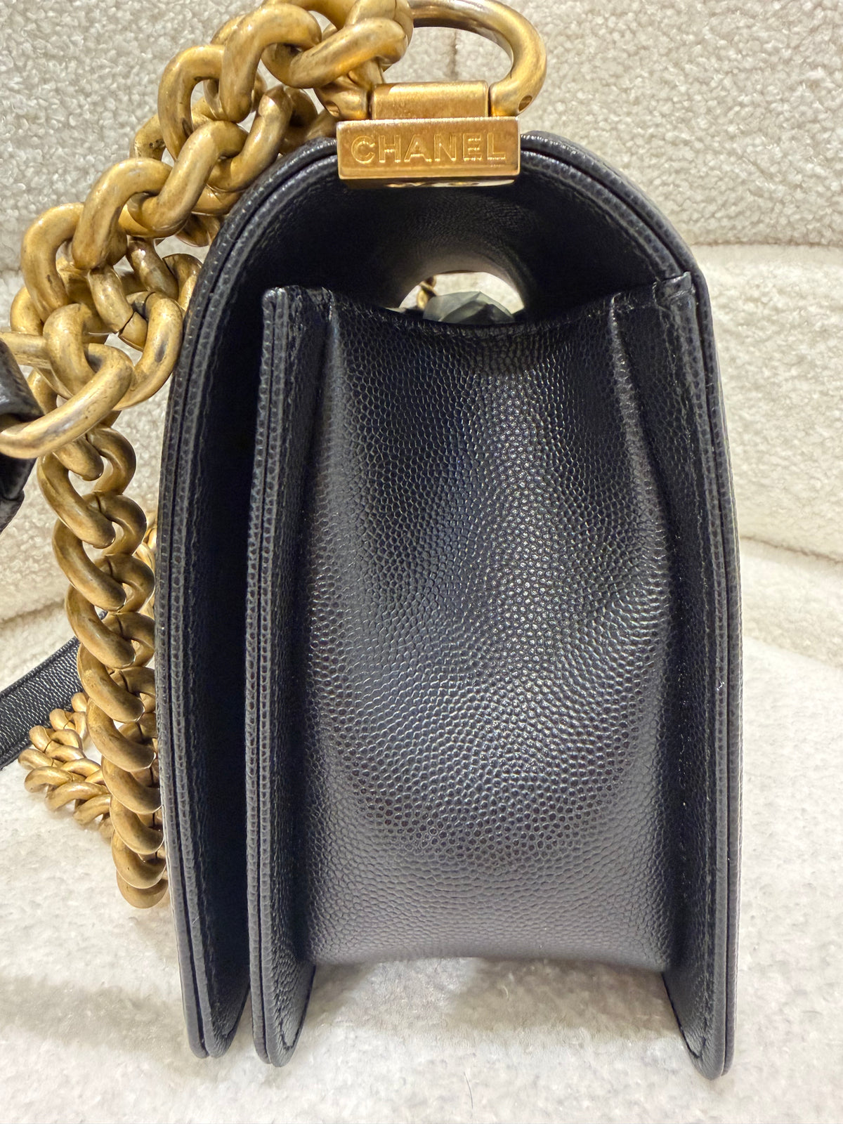 Chanel Boy Bag Medium | Caviar | Gold Hardware | Microchipped | Pristine