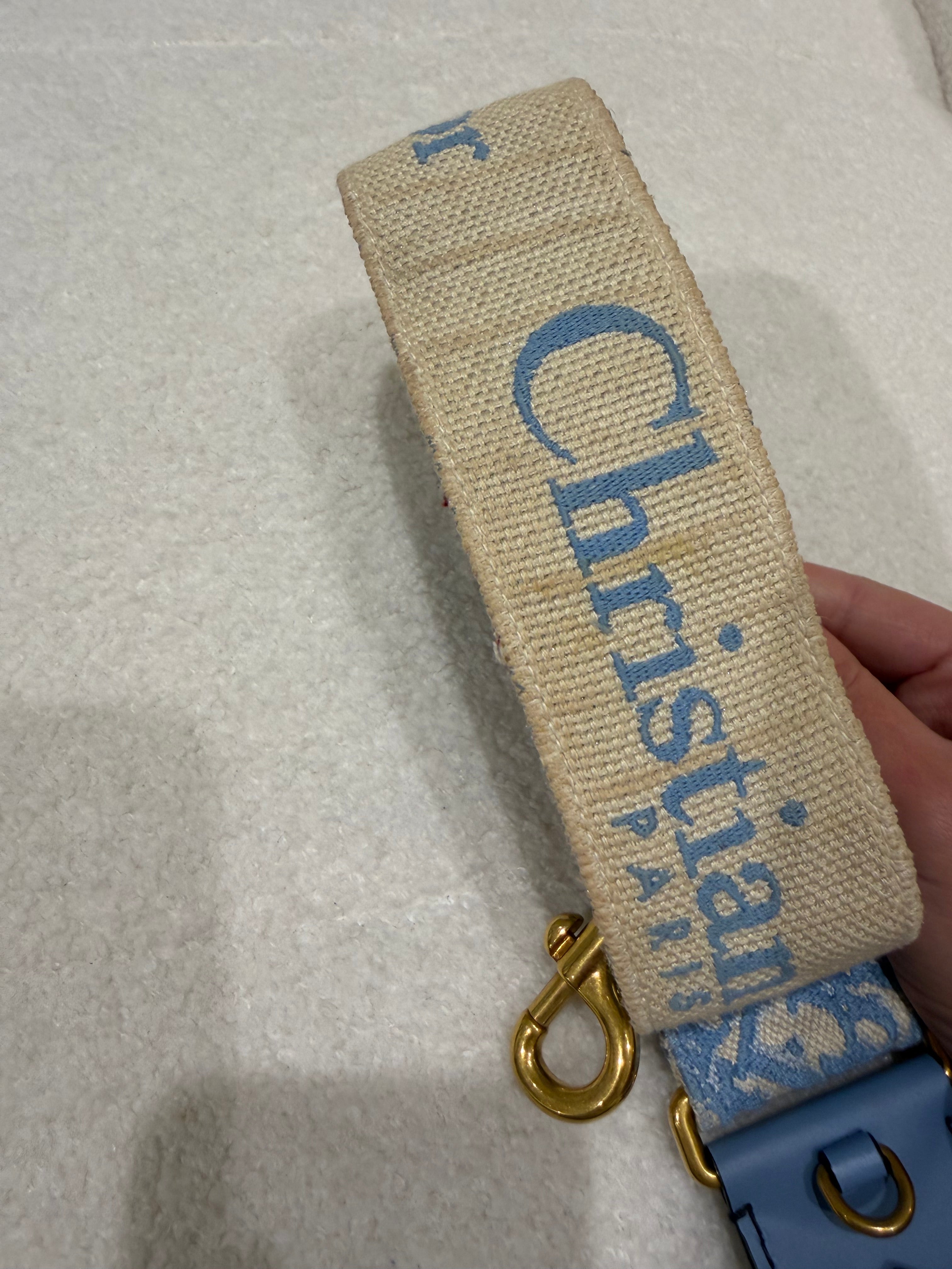 Dior Saddle Bag | Light Blue & Cream | Gold Hardware | Good condition