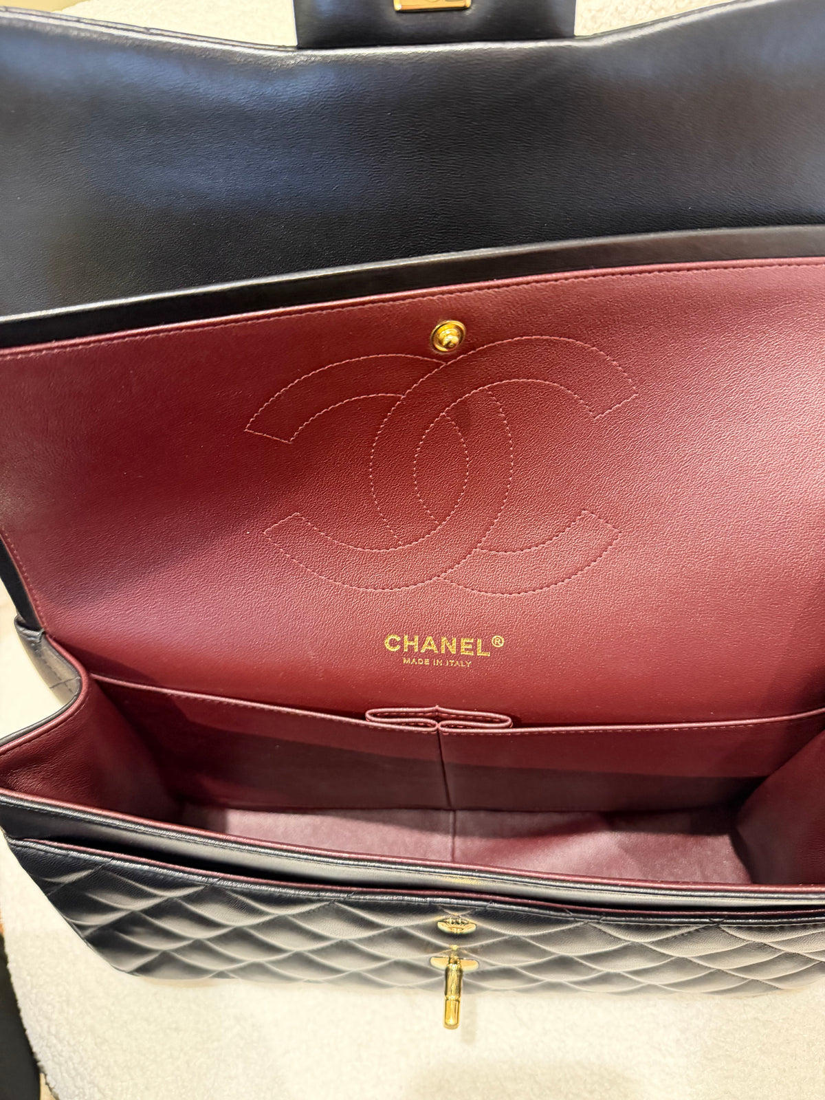 Chanel Jumbo Classic Flap Black Lambskin Gold Hardware | Series 20