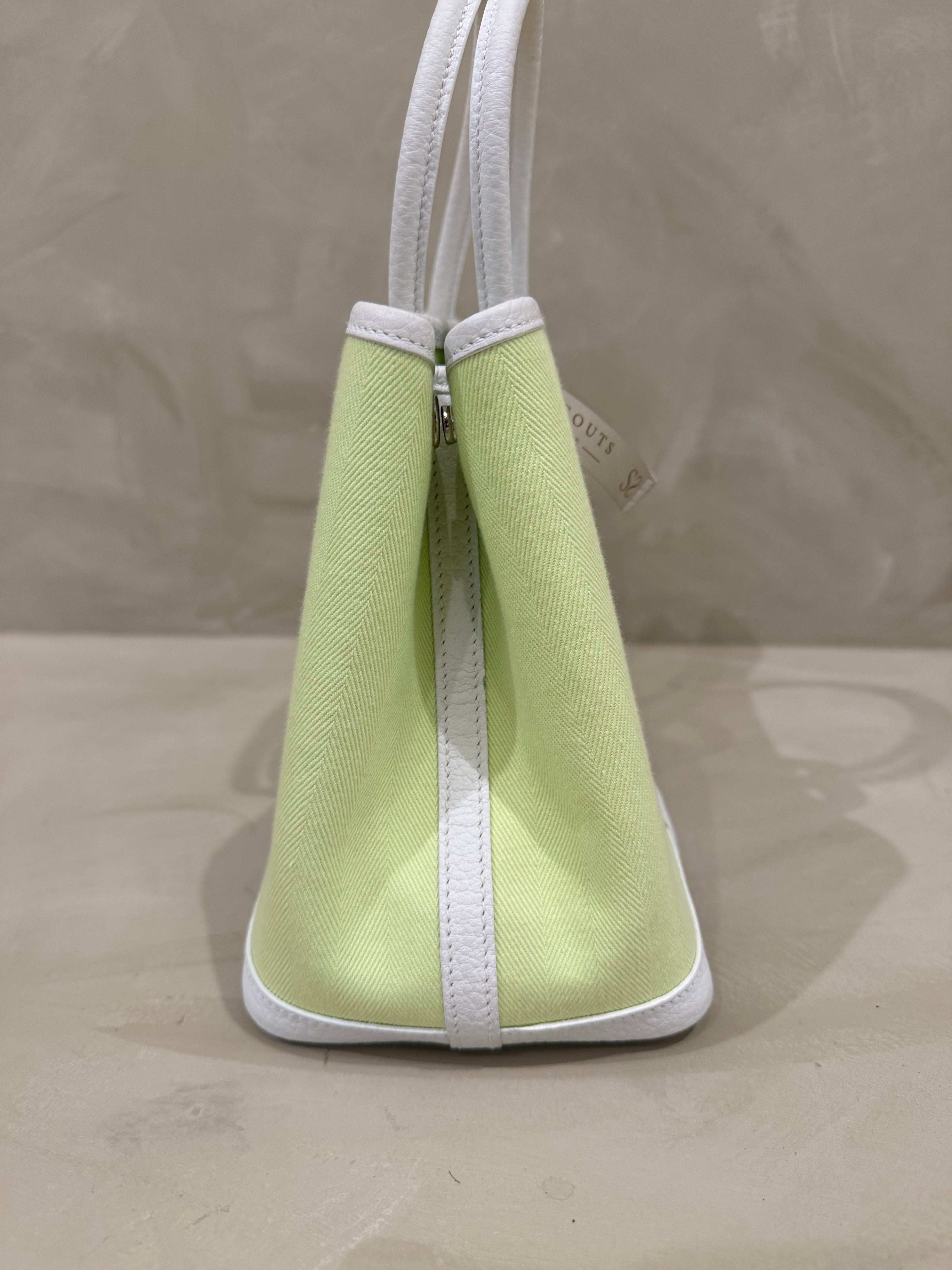 Hermès Garden Party Jaune Borgeon/White Canvas and Leather — Pre-Owned