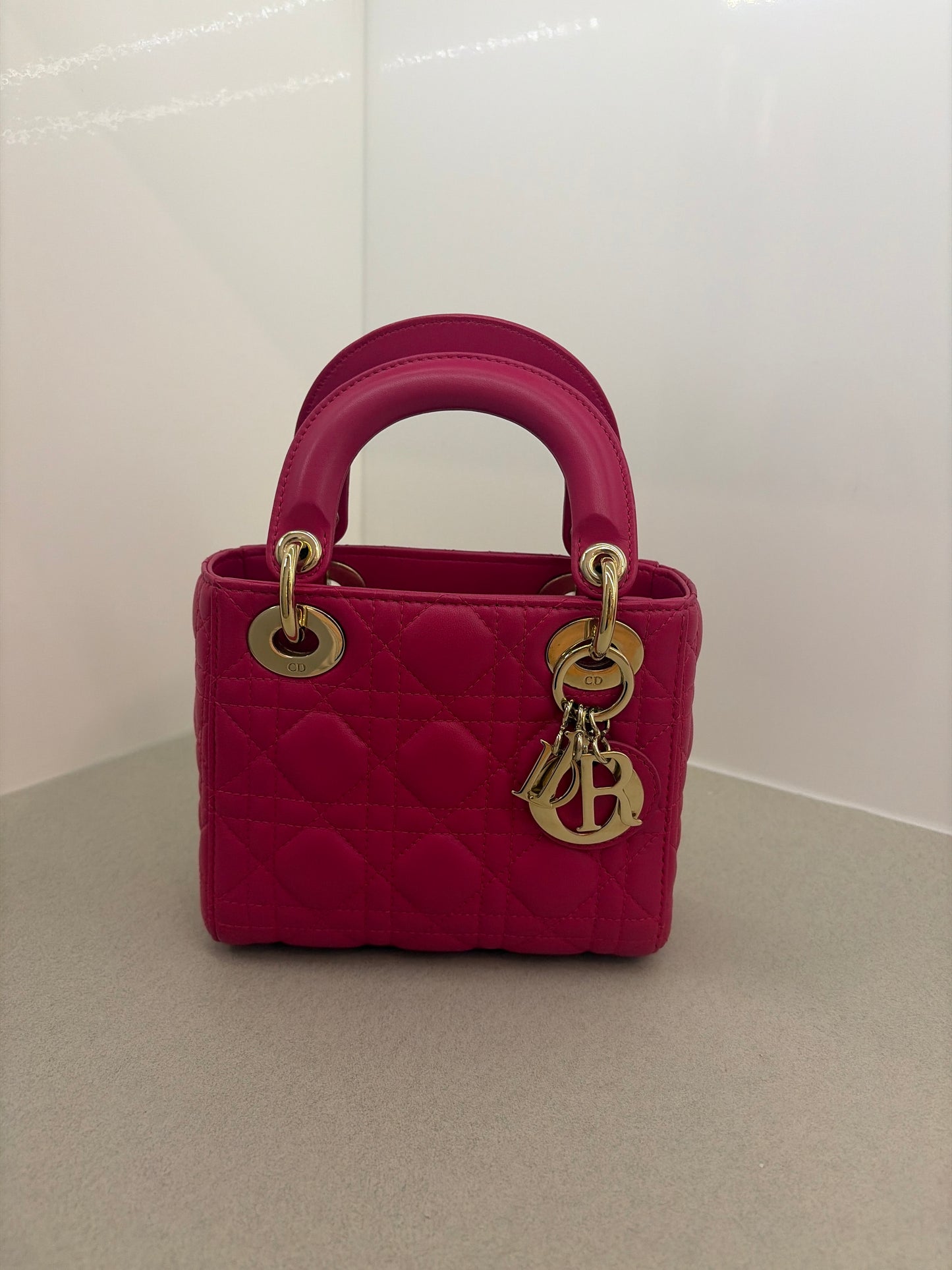 Lady Dior mini fuchsia pink