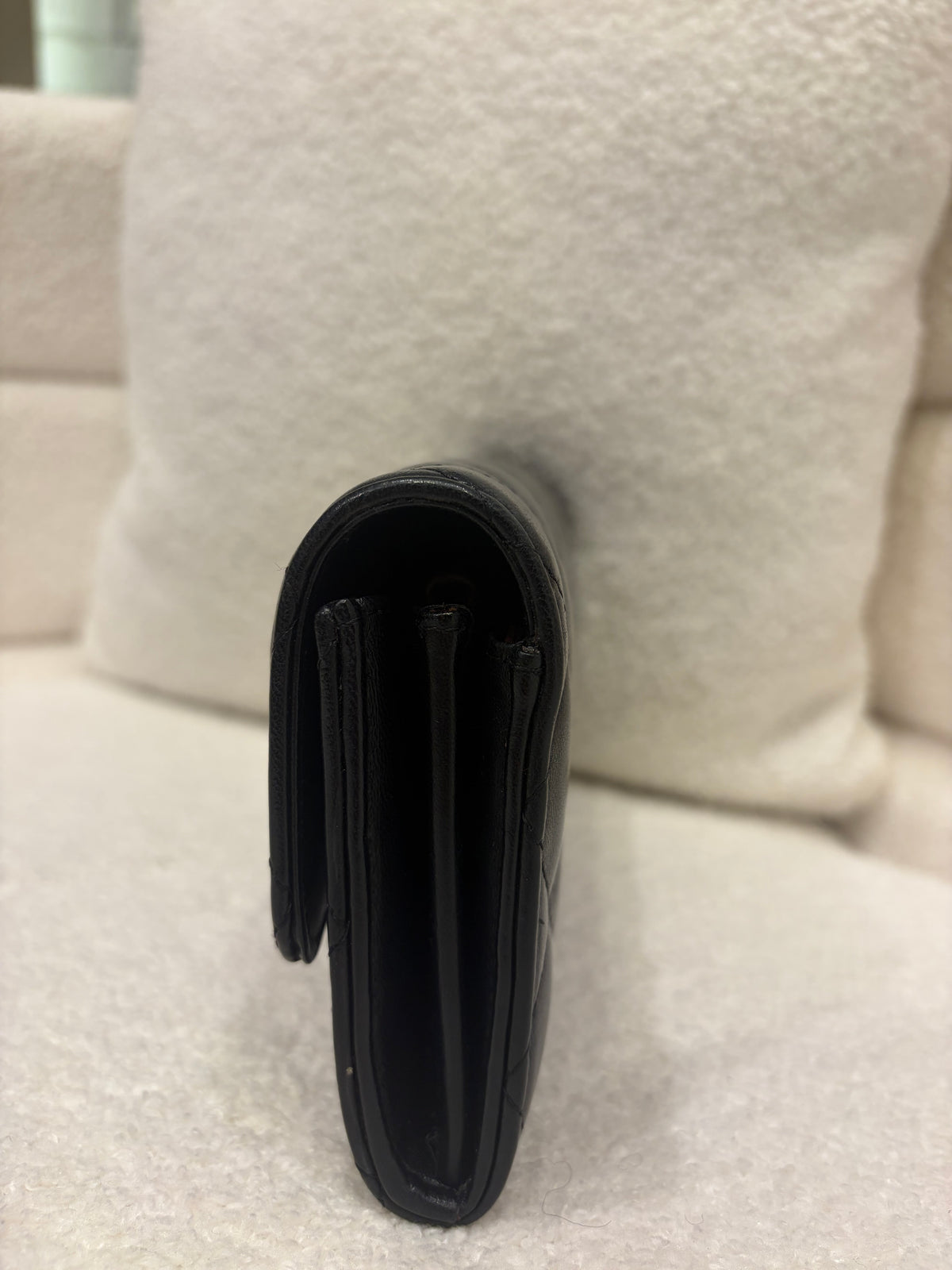 Chanel Long Wallet | Black Lambskin | Silver Hardware | Very Good
