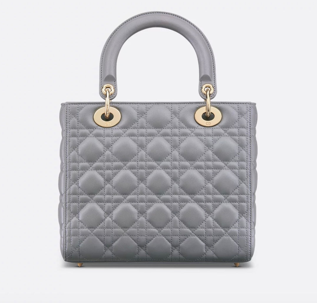 Dior Lady Dior Medium Bag Grey