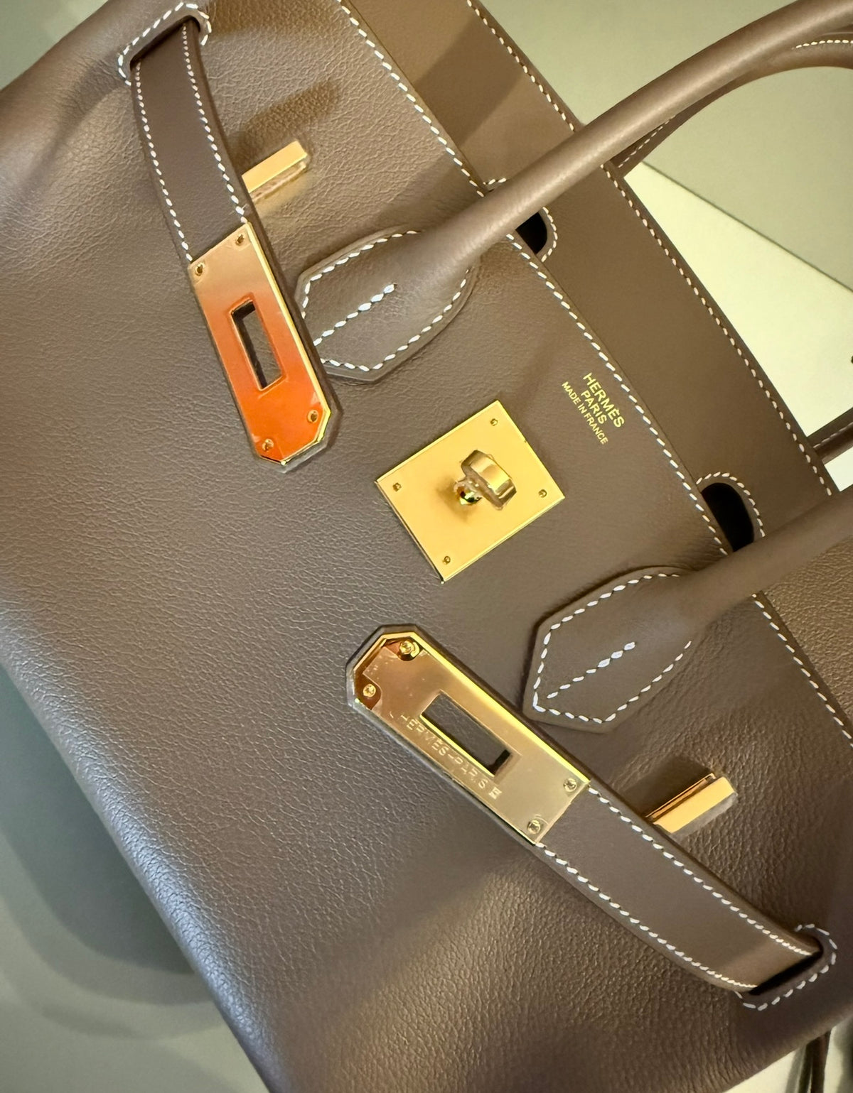 Hermès Shoulder Birkin 29 Etoupe Evercolor