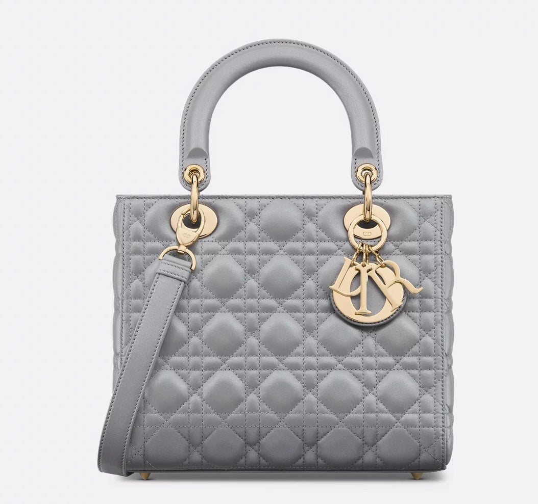 Dior Lady Dior Medium Bag Grey