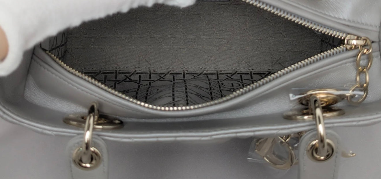 Dior Lady Dior Medium Bag Grey