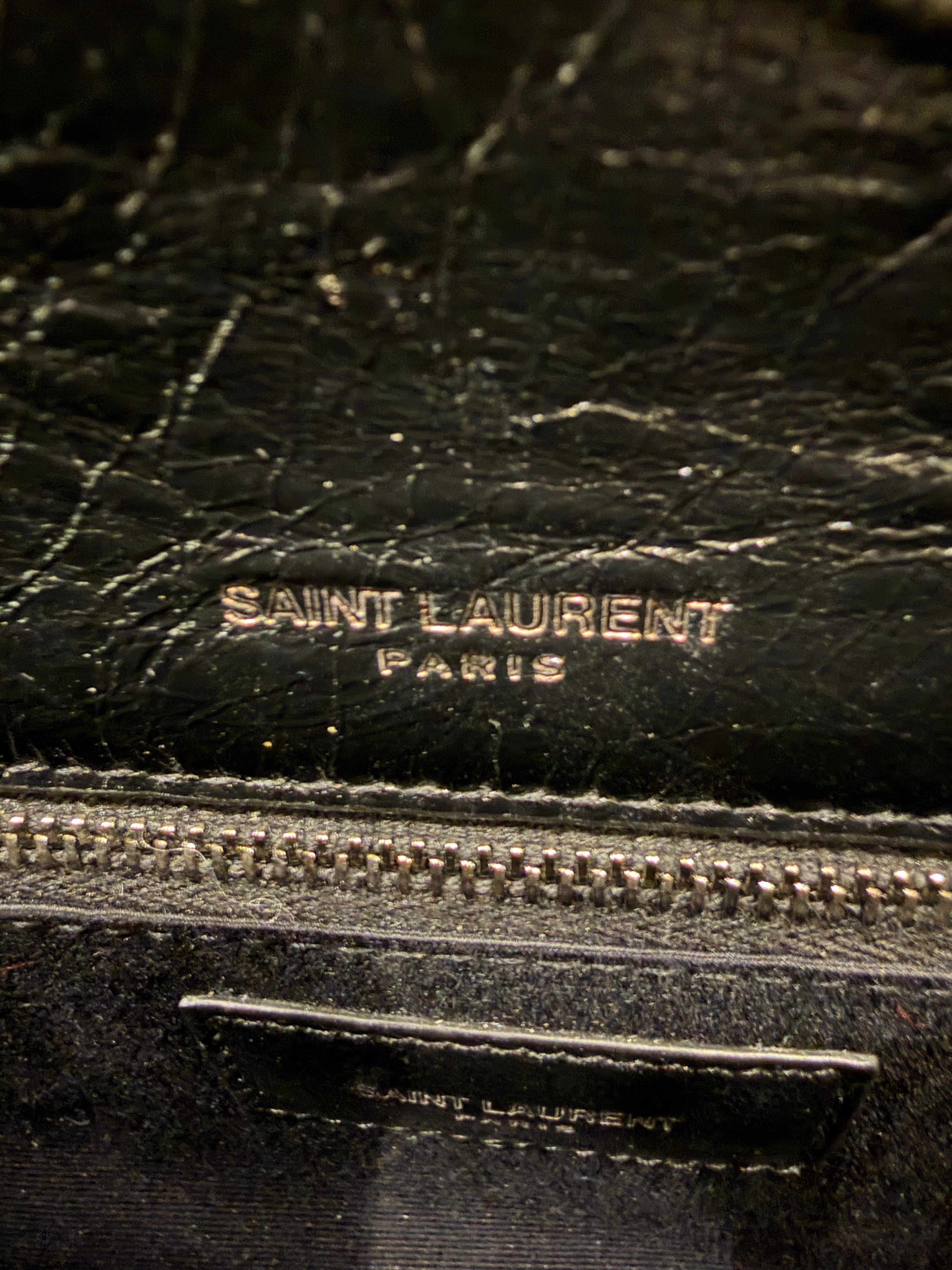 Saint Laurent Niki Crinkled Leather Black