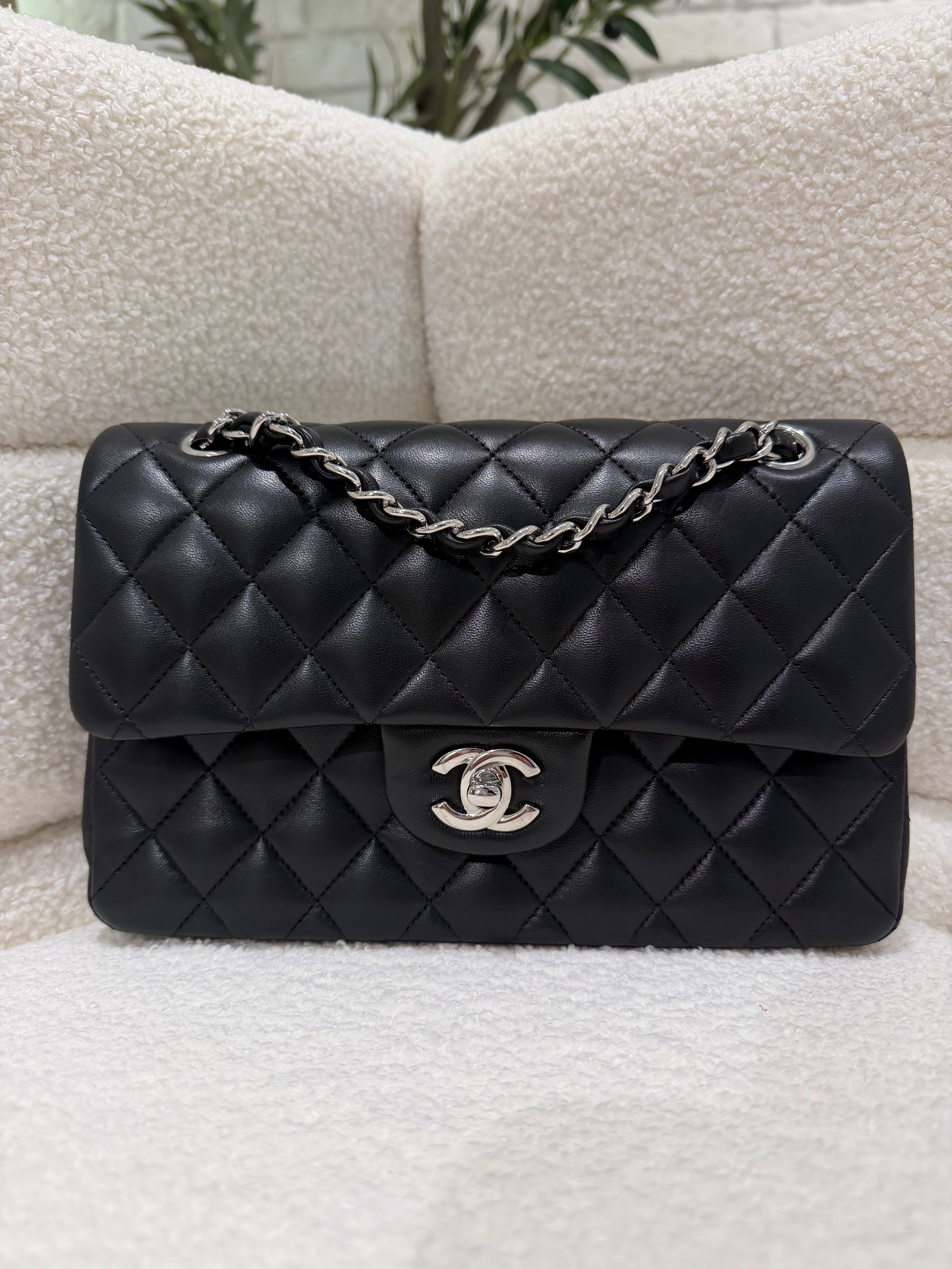 Chanel Classic Flap Small | Lambskin | Microchipped | Box & Dust Bag | Pristine