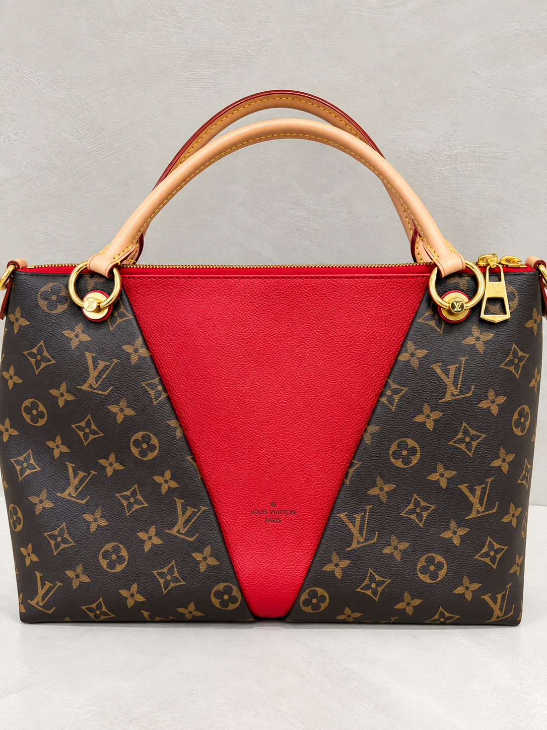Louis Vuitton V Tote MM Monogram Red | Pre-Loved Designer Bag