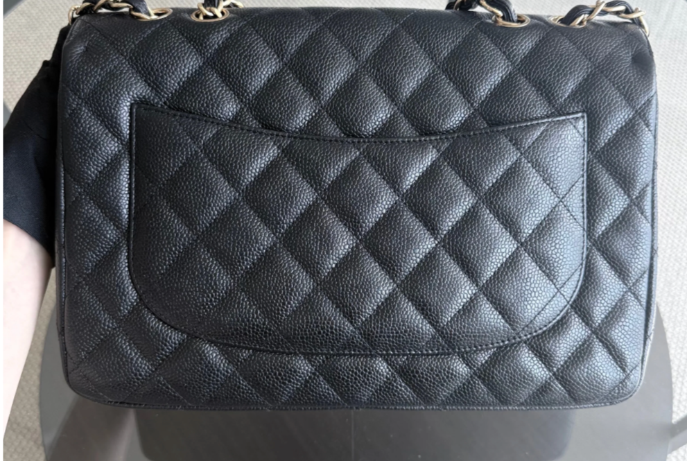 Chanel Classic Single Flap Black Caviar leather Jumbo