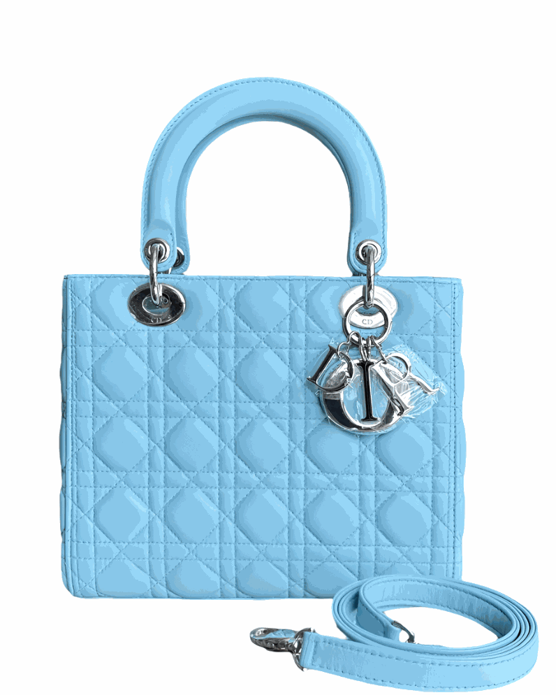 Lady Dior Medium Blue Bag