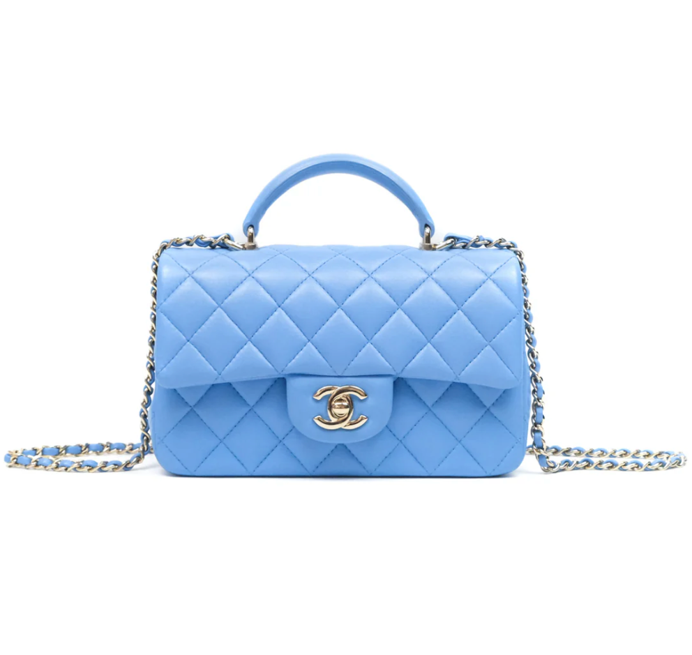 Chanel Mini Top Handle Blue