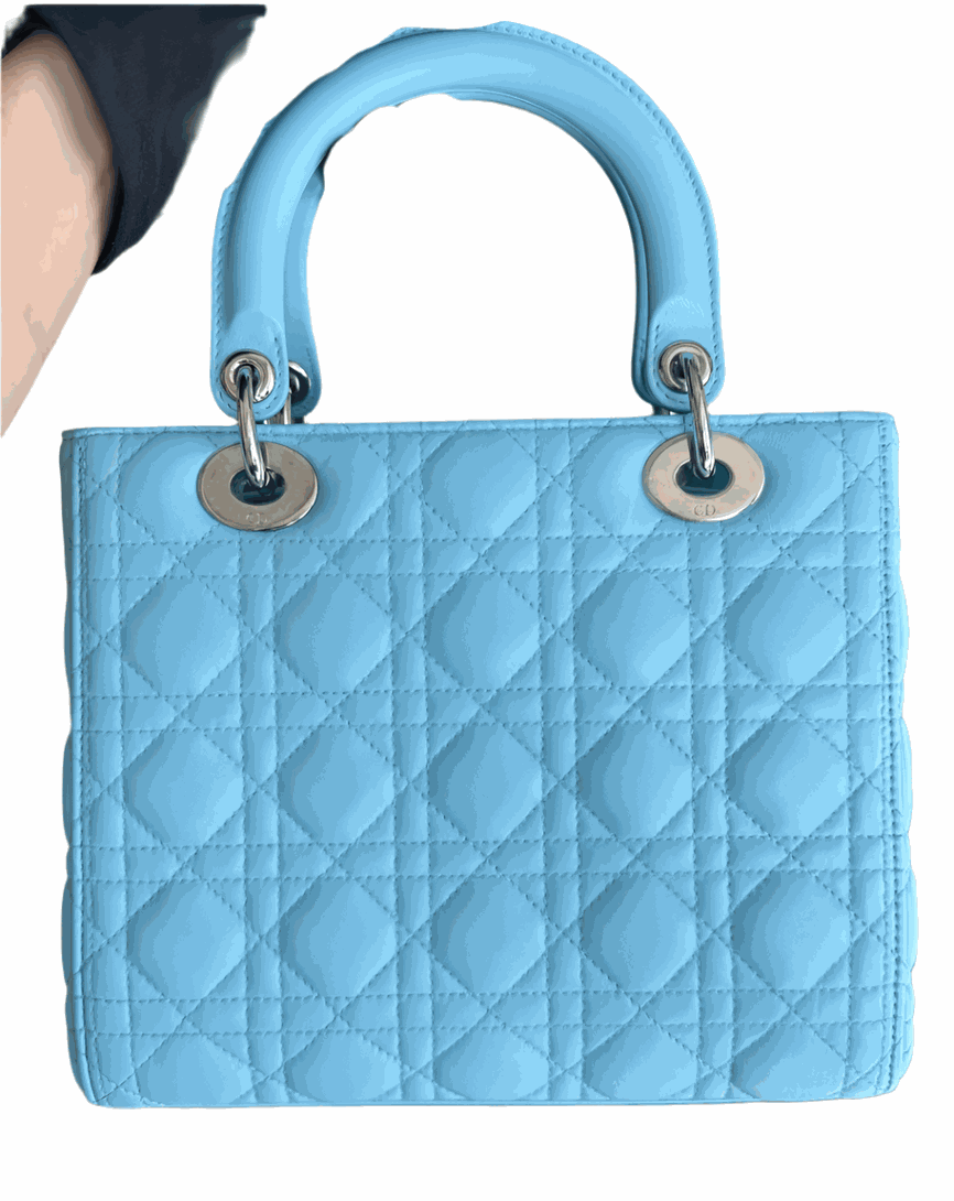 Lady Dior Medium Blue Bag