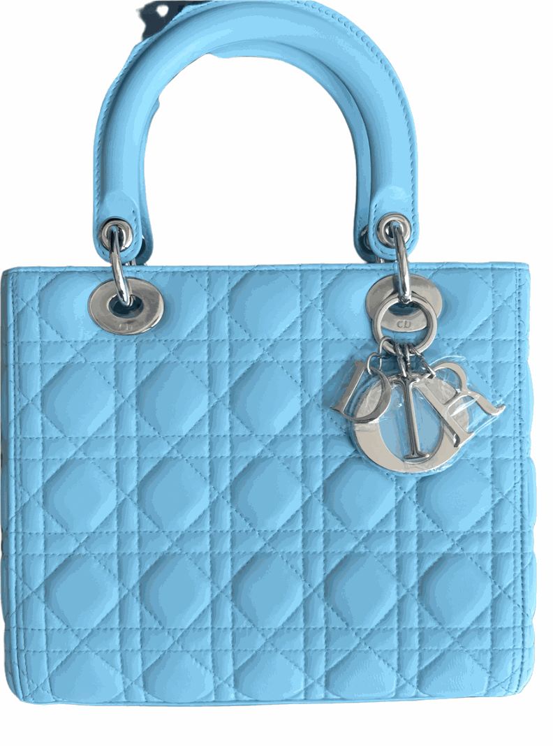 Lady Dior Medium Blue Bag