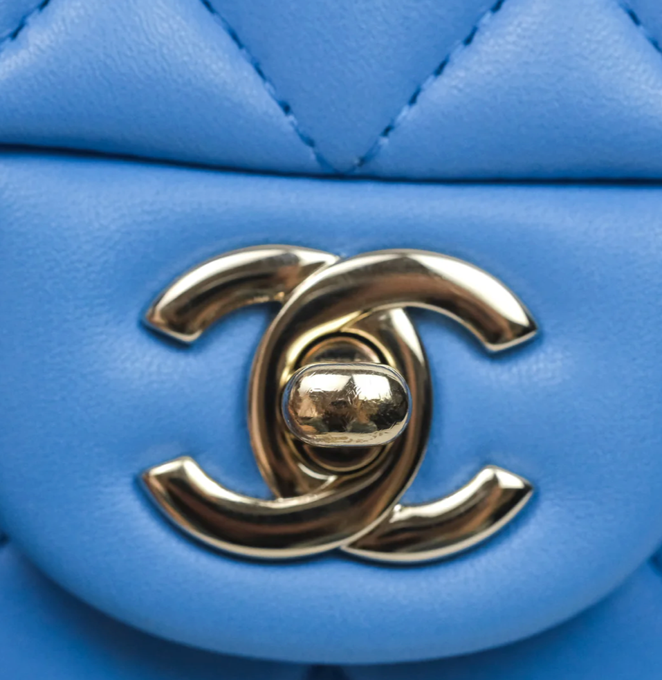 Chanel Mini Top Handle Blue