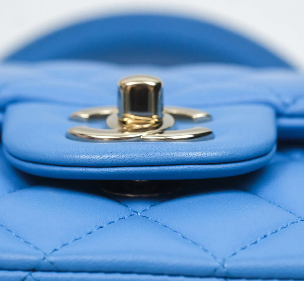 Chanel Mini Top Handle Blue