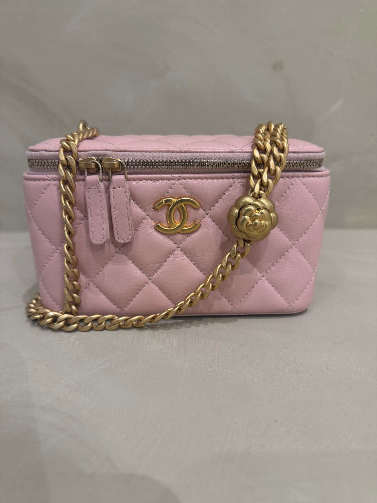 Chanel Sweetheart Vanity Case | Pink Lambskin | Gold Hardware | Excellent