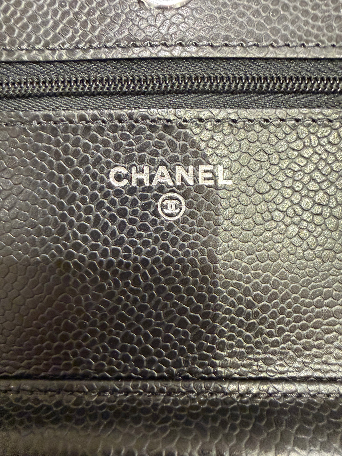 Chanel WOC Black Caviar Silver Hardware Microchip Full Set & Receipt