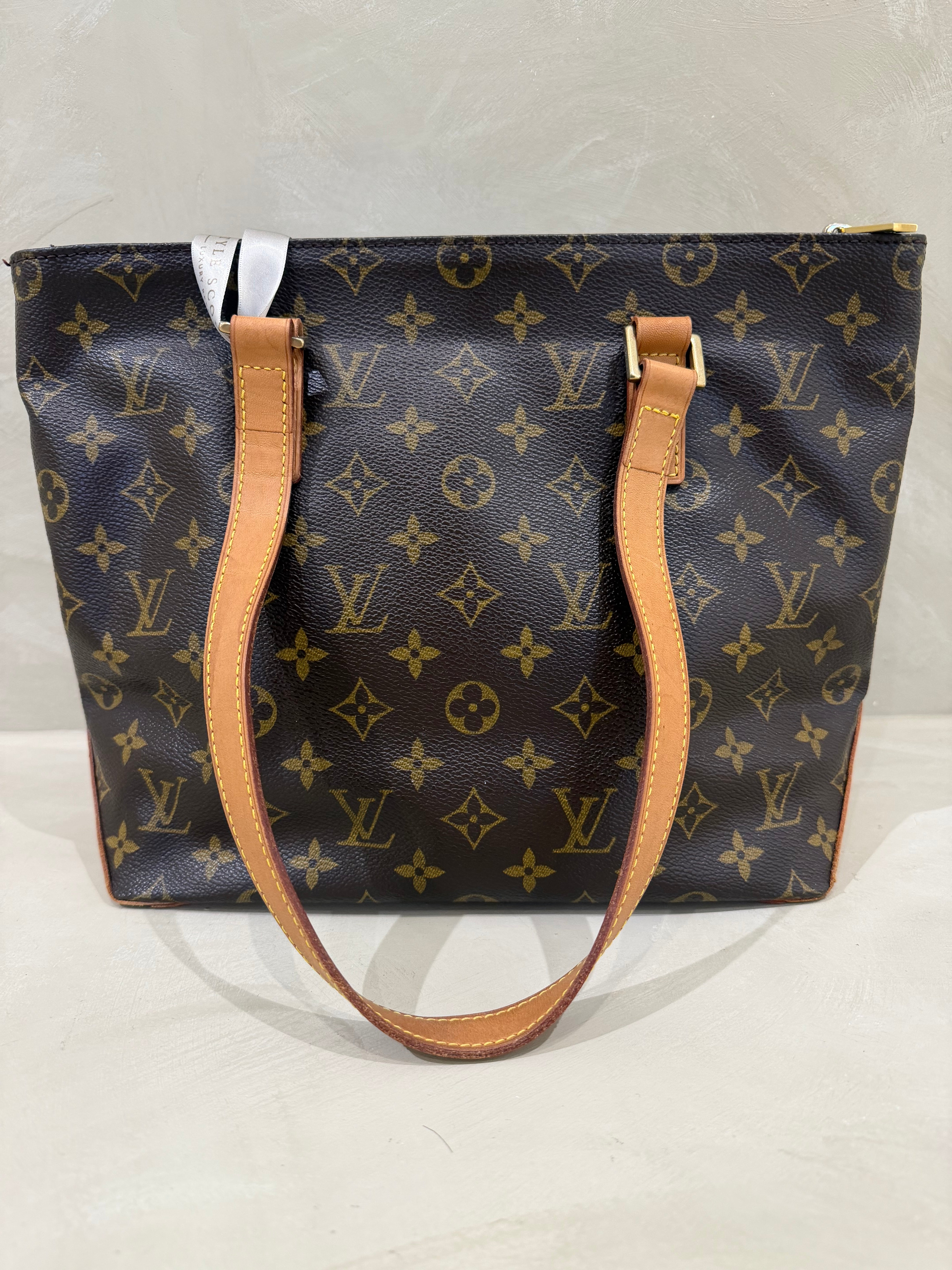 Louis Vuitton Cabas Piano monogram bag with gold hardware and patina leather