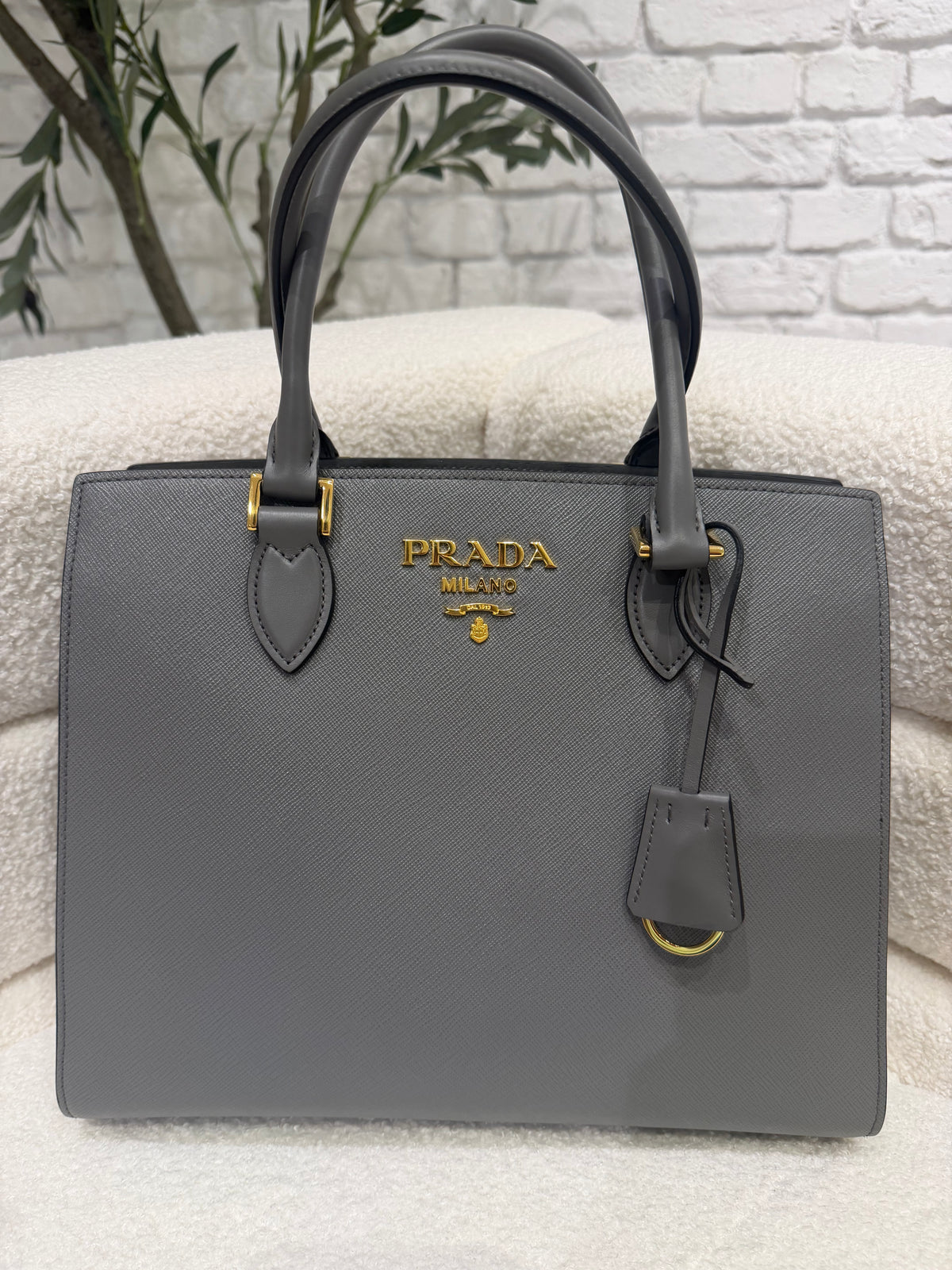 Prada Tote | Saffiano & Calf Leather / Marmo | Pristine