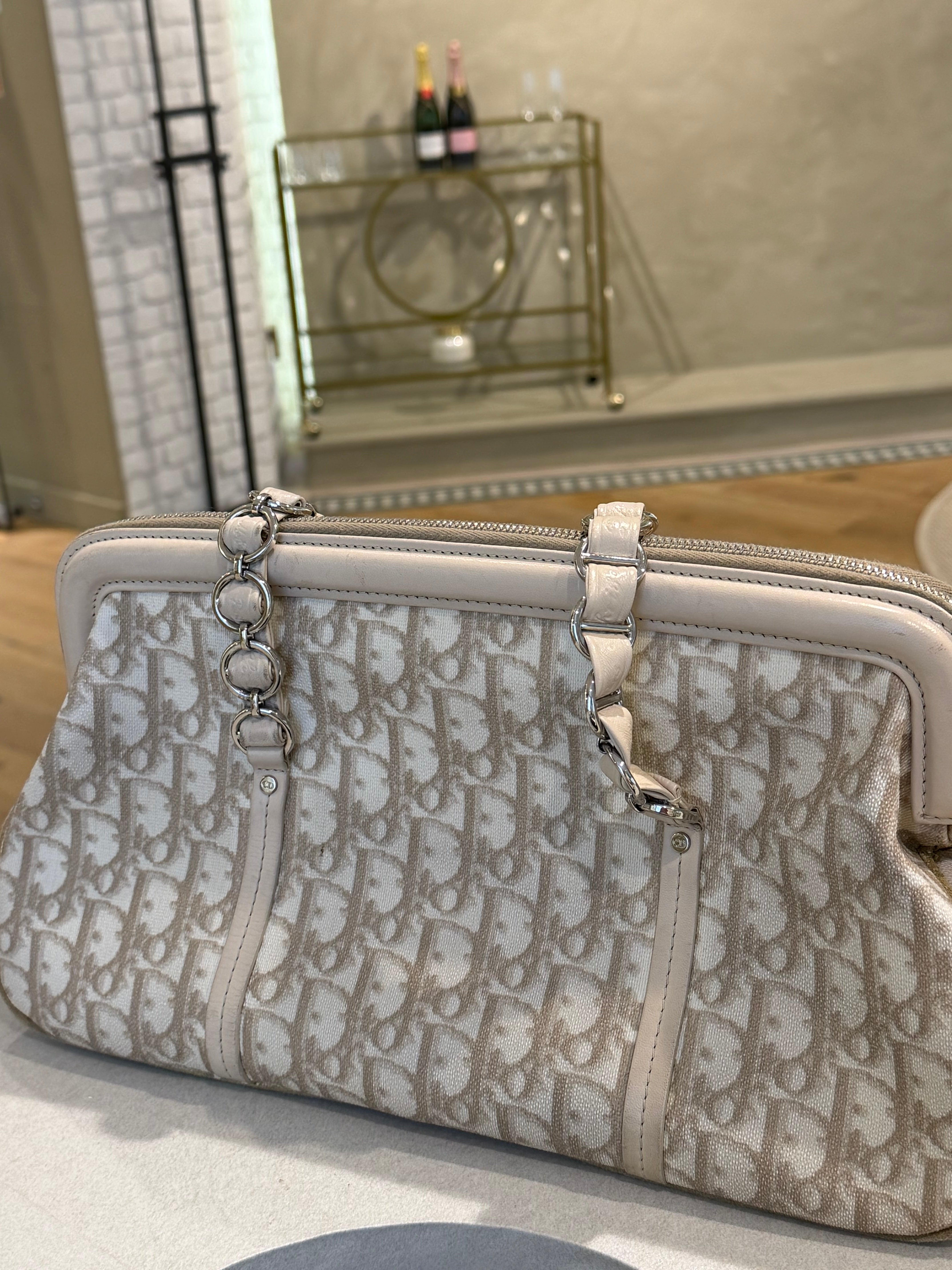 Dior Y2K Romantique Trotter Shoulder Bag – Beige Monogram Canvas & Leather(reserved)