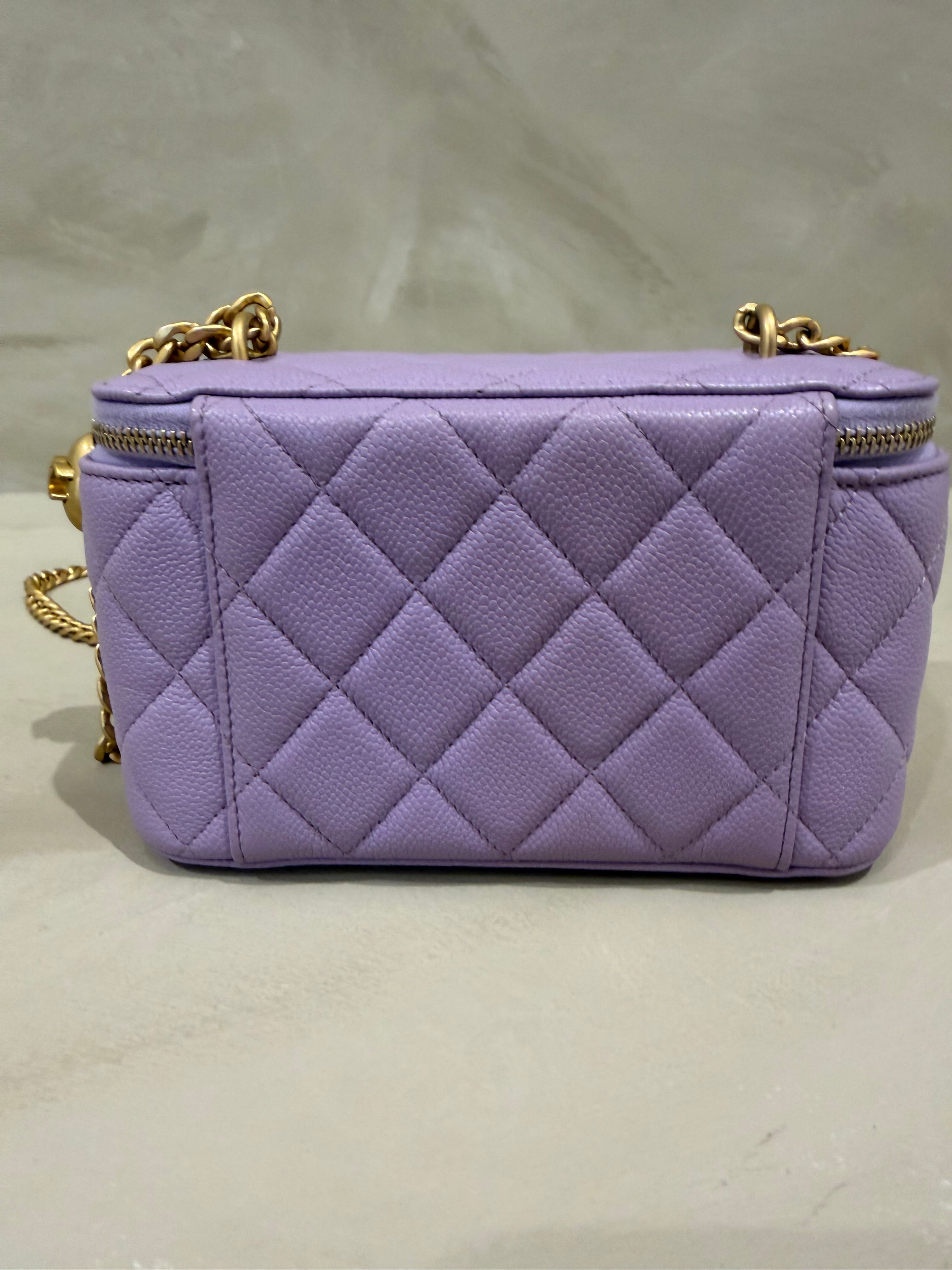 Chanel Purple heart vanity bag