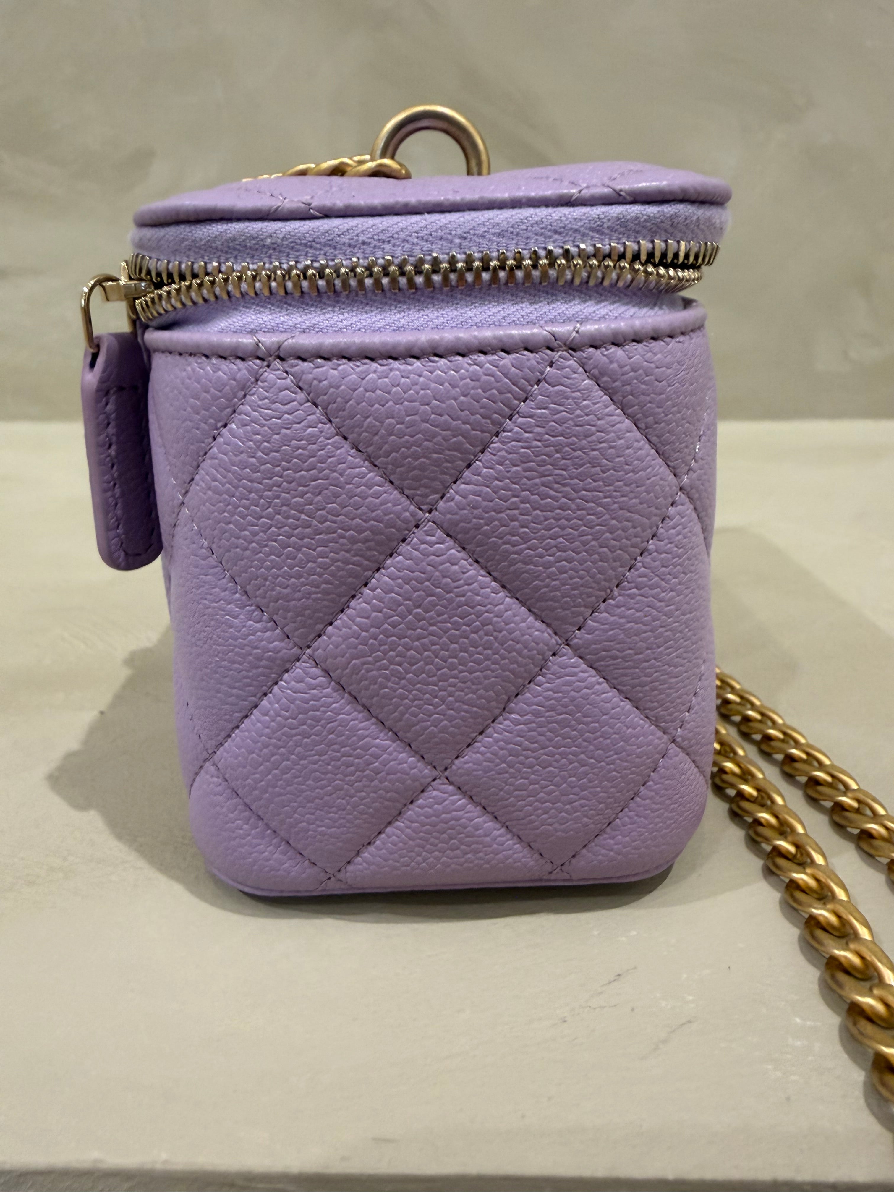 Chanel Purple heart vanity bag
