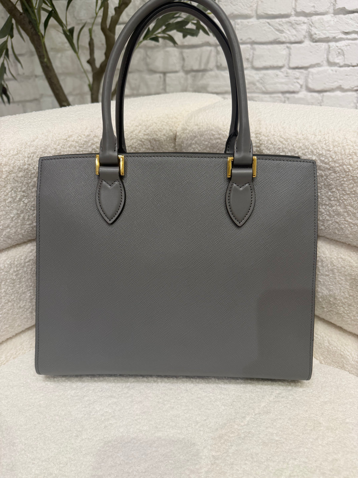 Prada Tote | Saffiano & Calf Leather / Marmo | Pristine