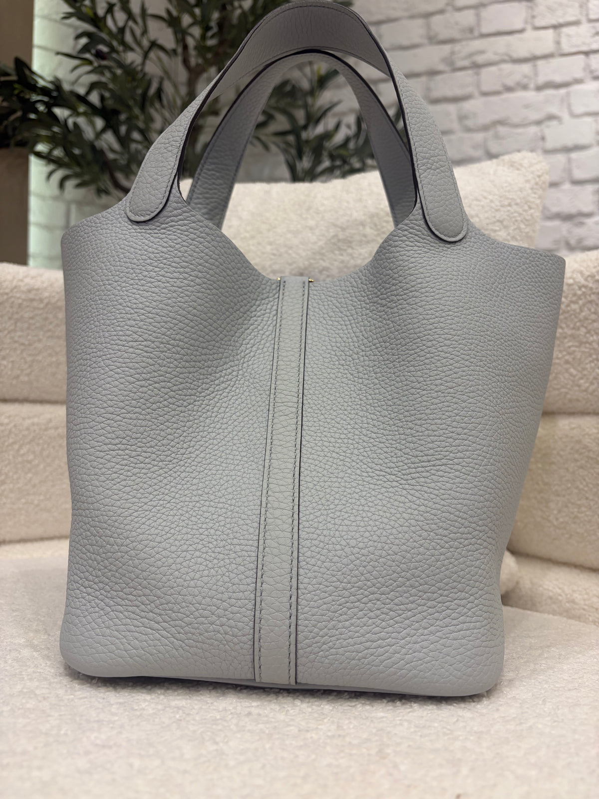 Hermès Picotin | 22 | Bleu Pâle Clemence Leather | Pristine